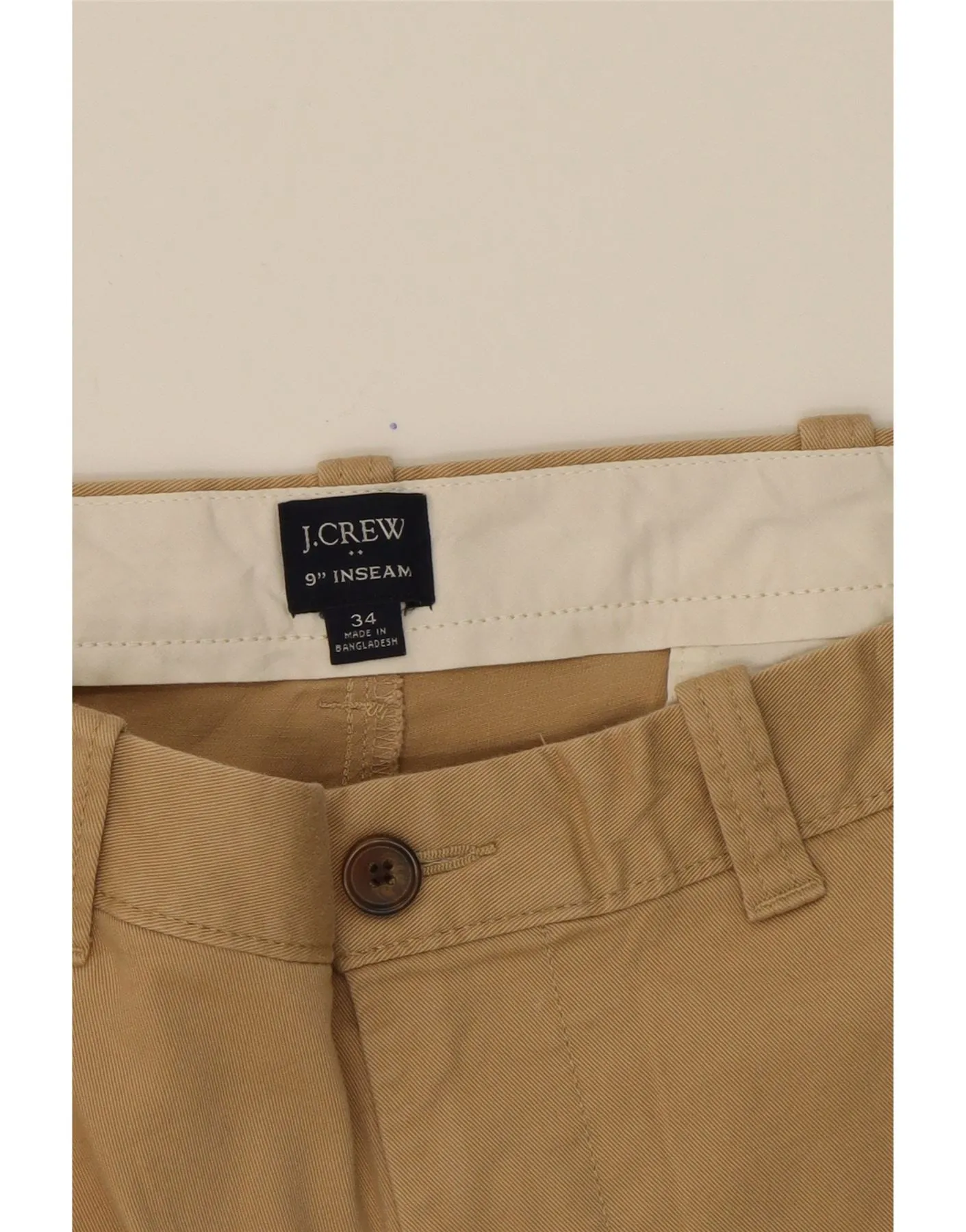 J. CREW Mens Chino Shorts W34 Large  Beige Cotton
