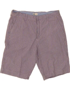 J. CREW Mens Chino Shorts W36 Large  Blue Check Cotton