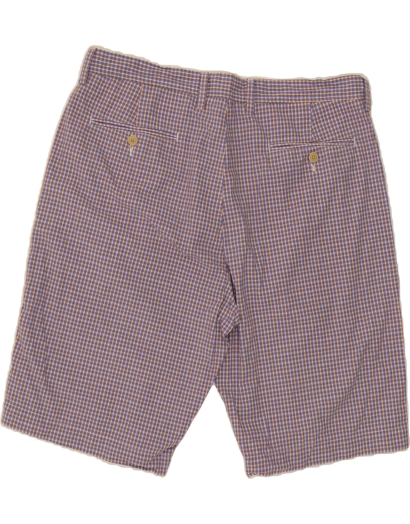 J. CREW Mens Chino Shorts W36 Large  Blue Check Cotton