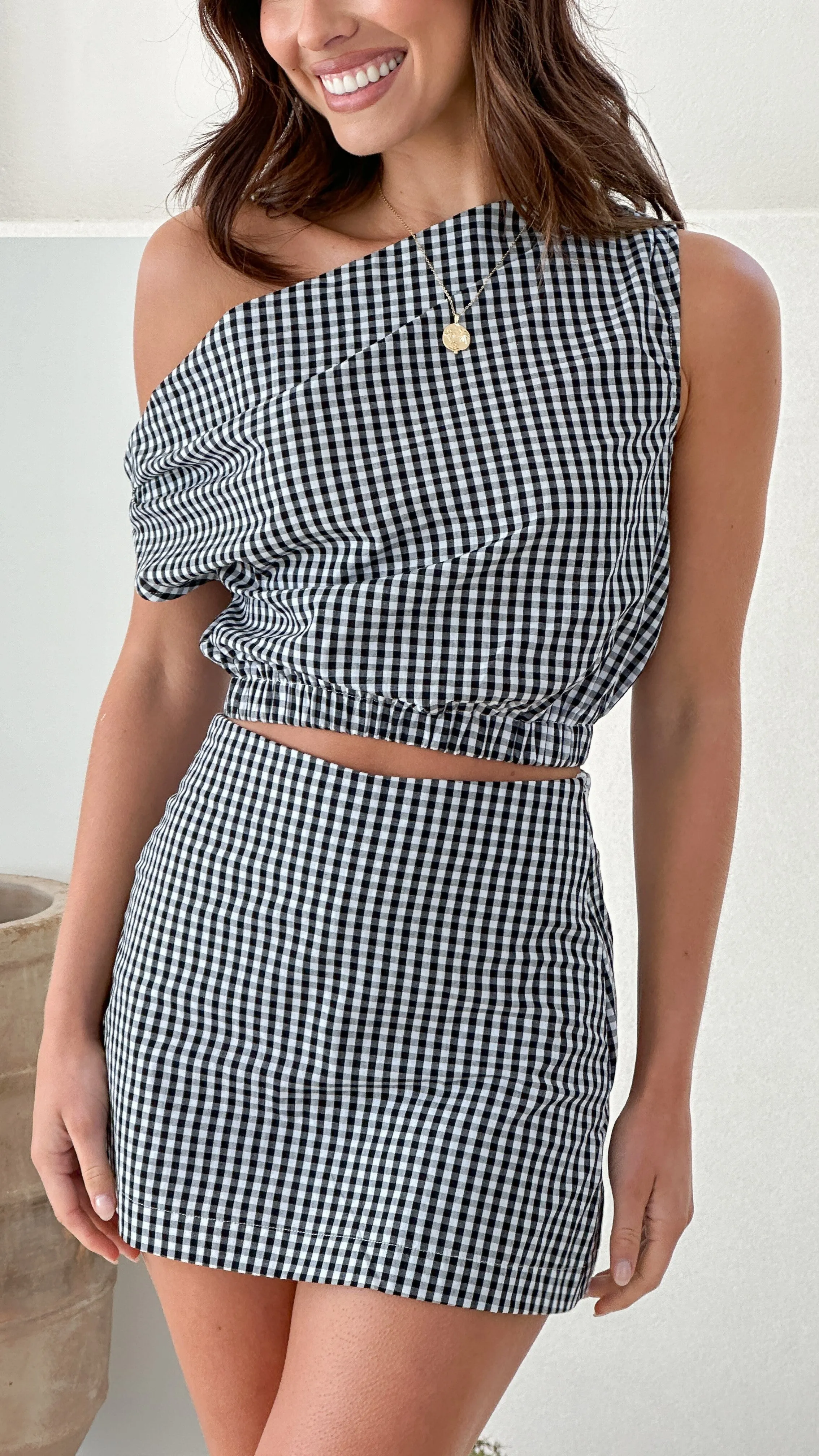 Jeane Skort - Black Gingham