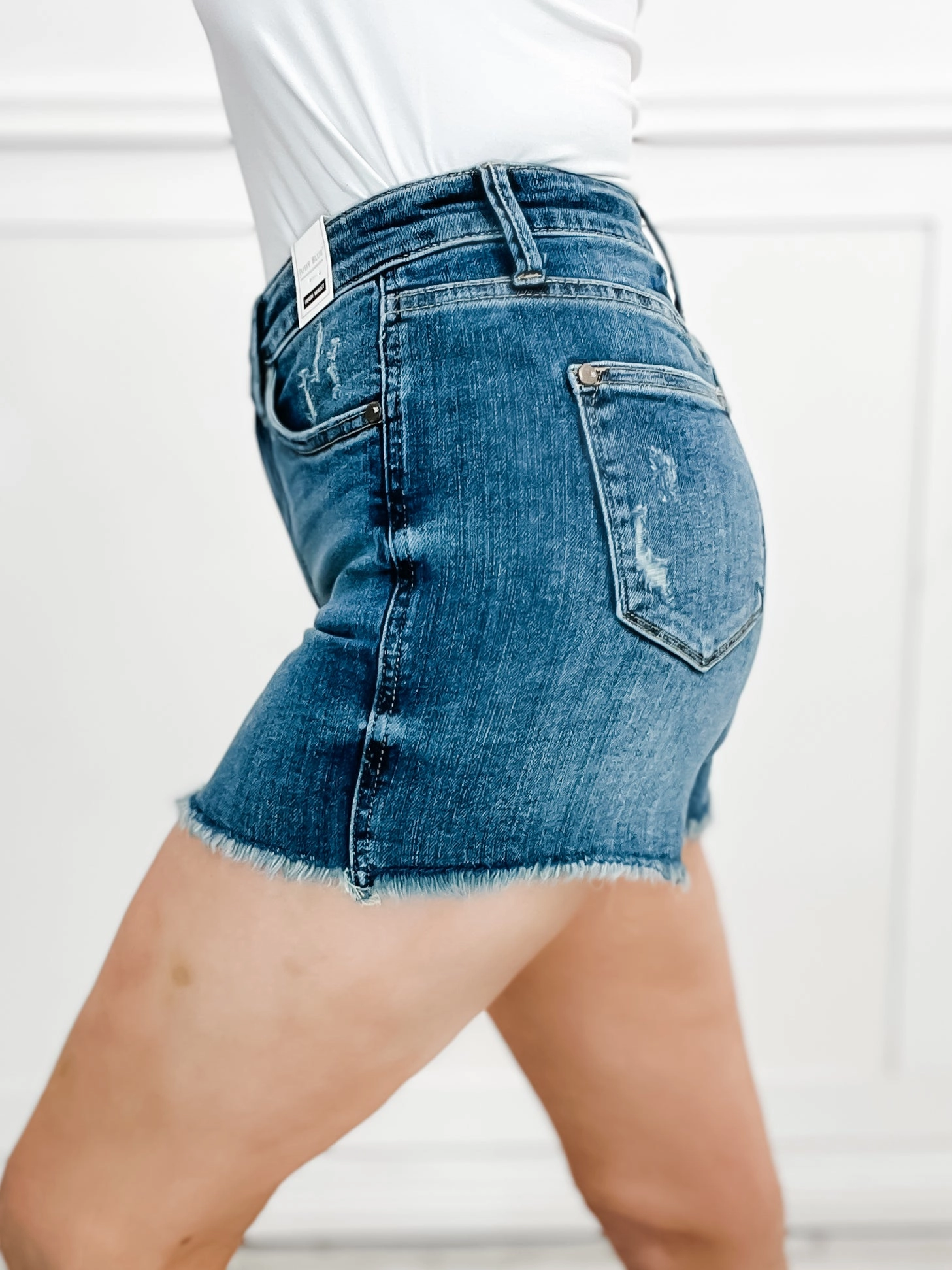 Judy Blue High Waist Tummy Control Fray Hem Shorts