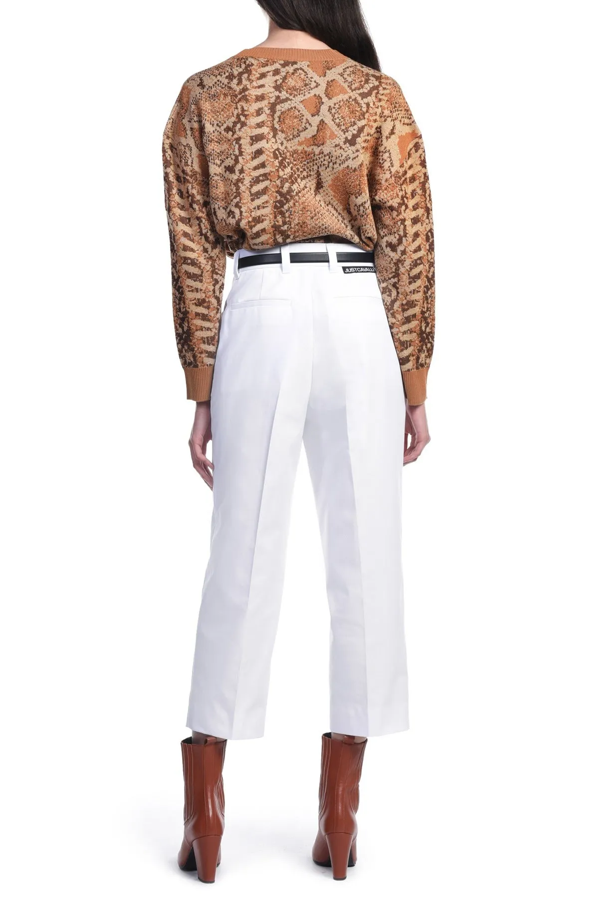 Just Cavalli Logo Patch Cropped Trousers