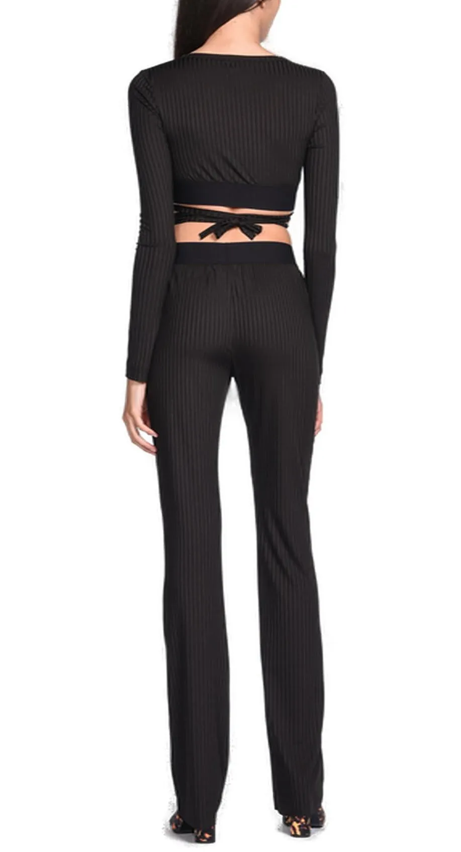 Just Cavalli Logo Waistband Flared Elasticated Pants