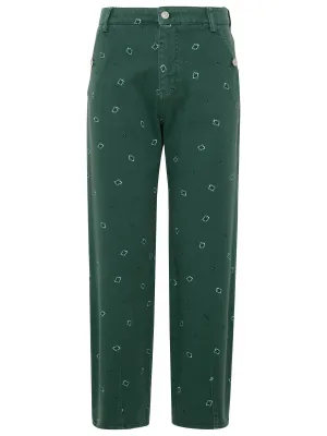 Kenzo Logo Patch Paisley Printed Cropped Trousers