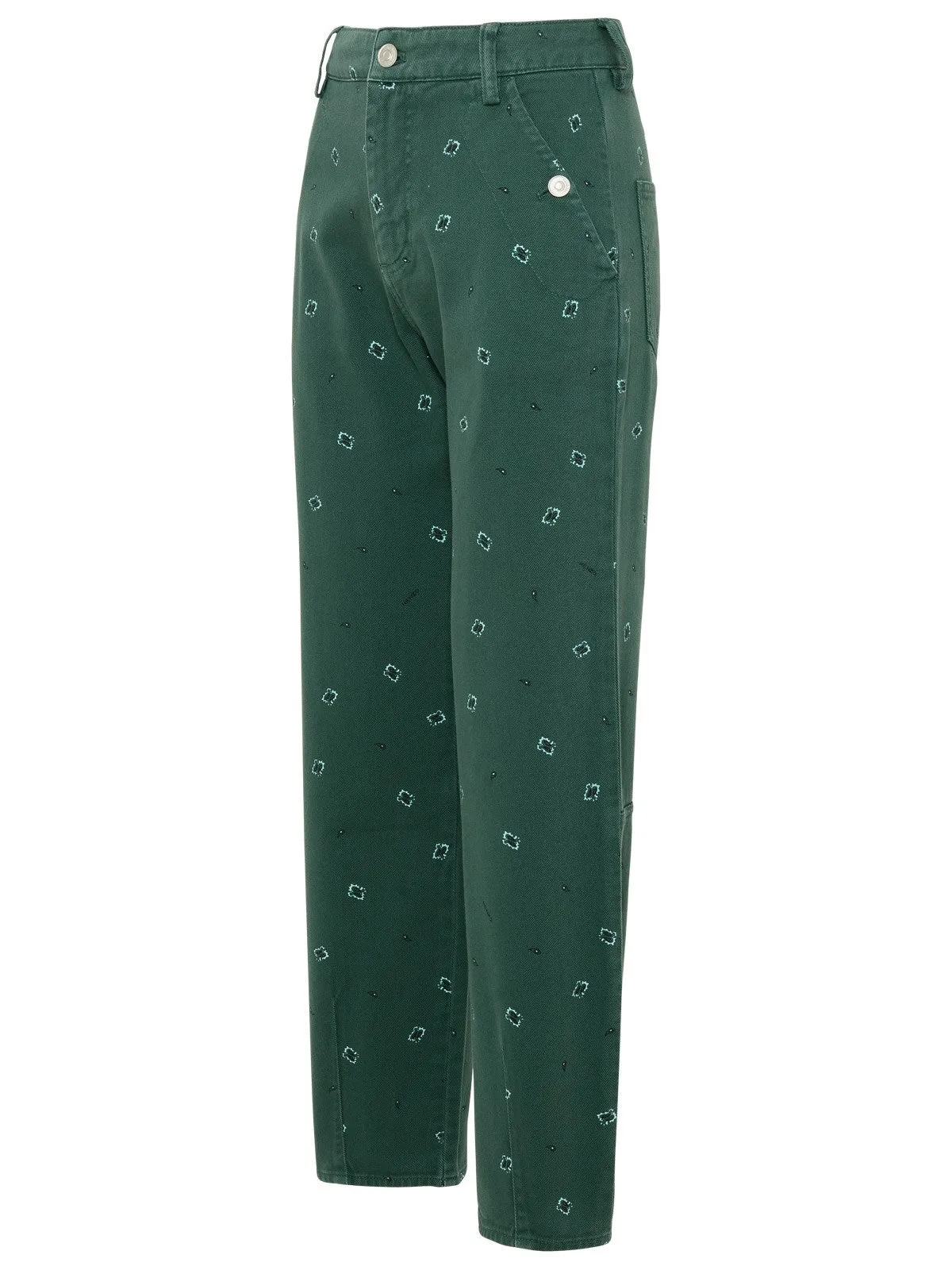 Kenzo Logo Patch Paisley Printed Cropped Trousers