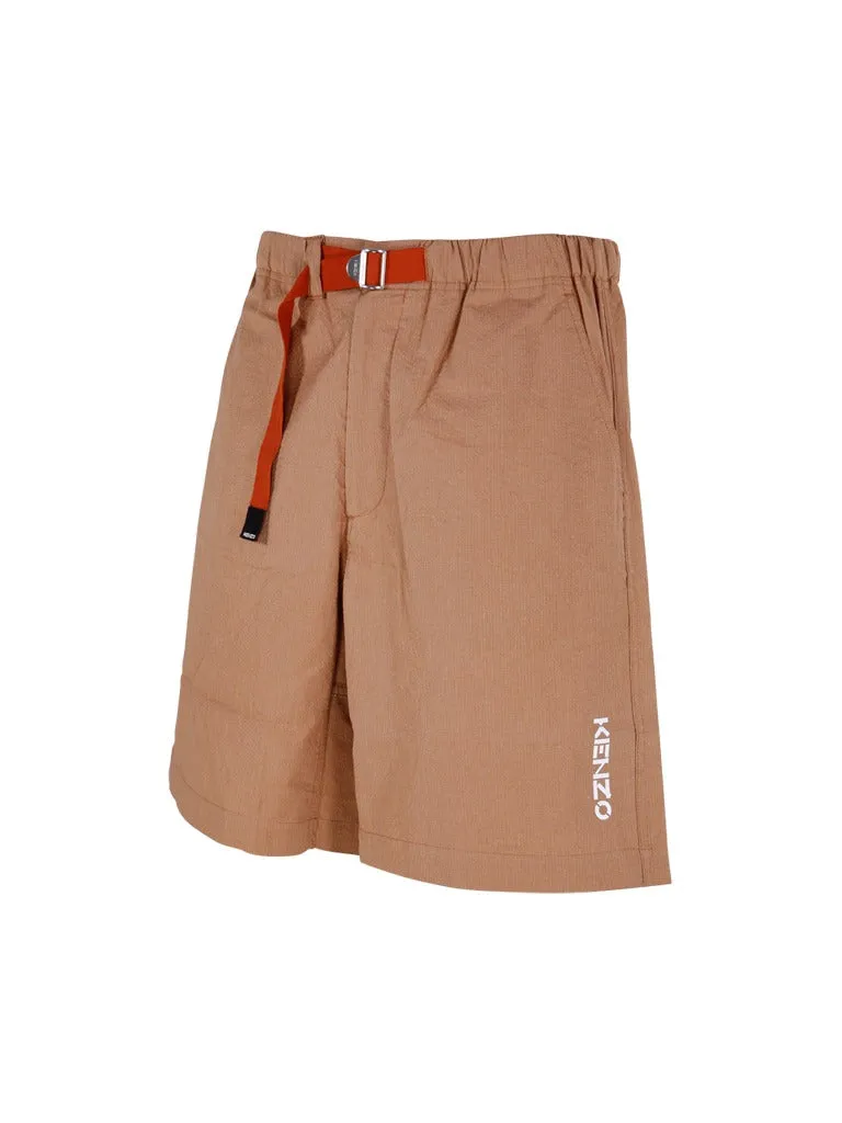 Kenzo Logo Print Belted Shorts
