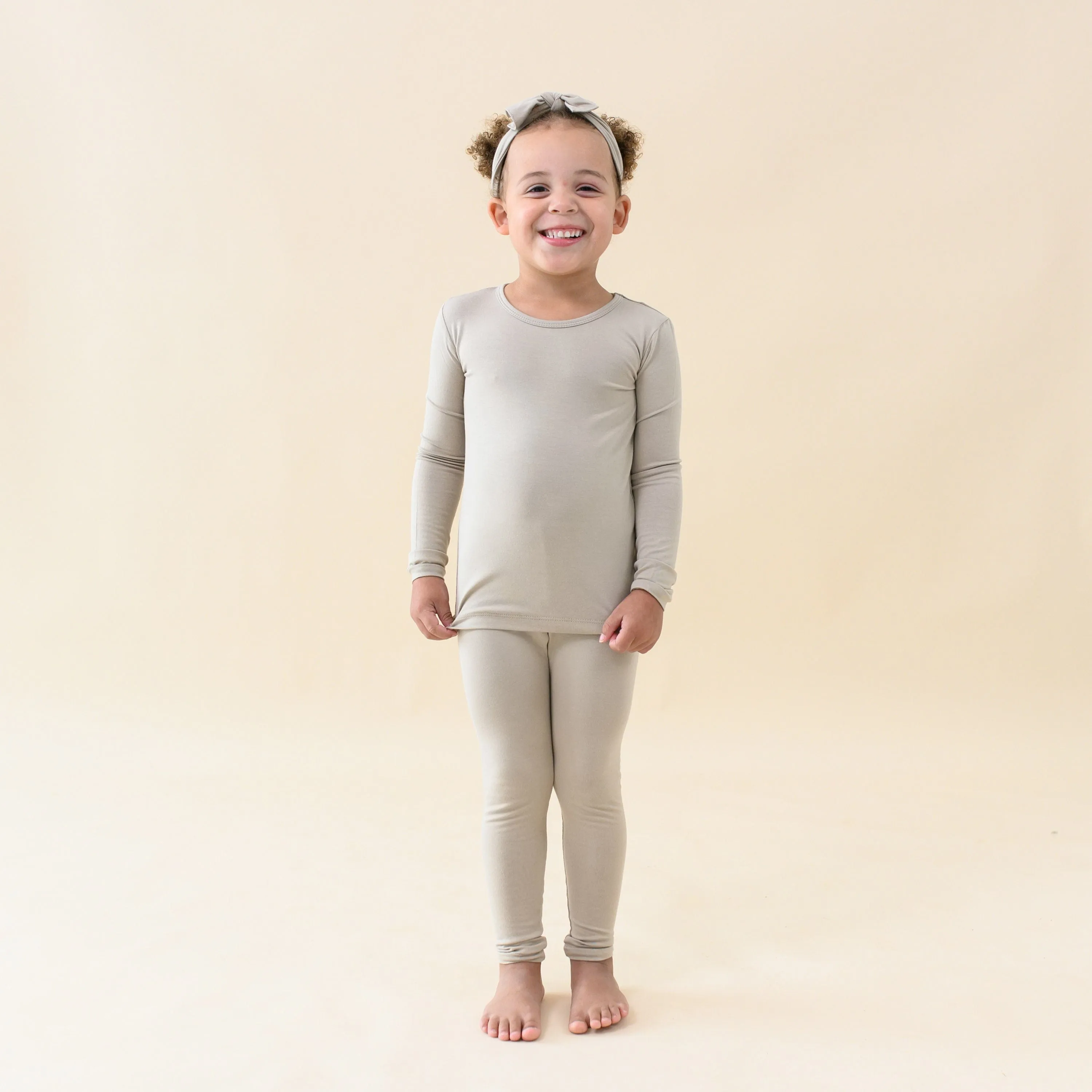 Long Sleeve Pajamas in Almond
