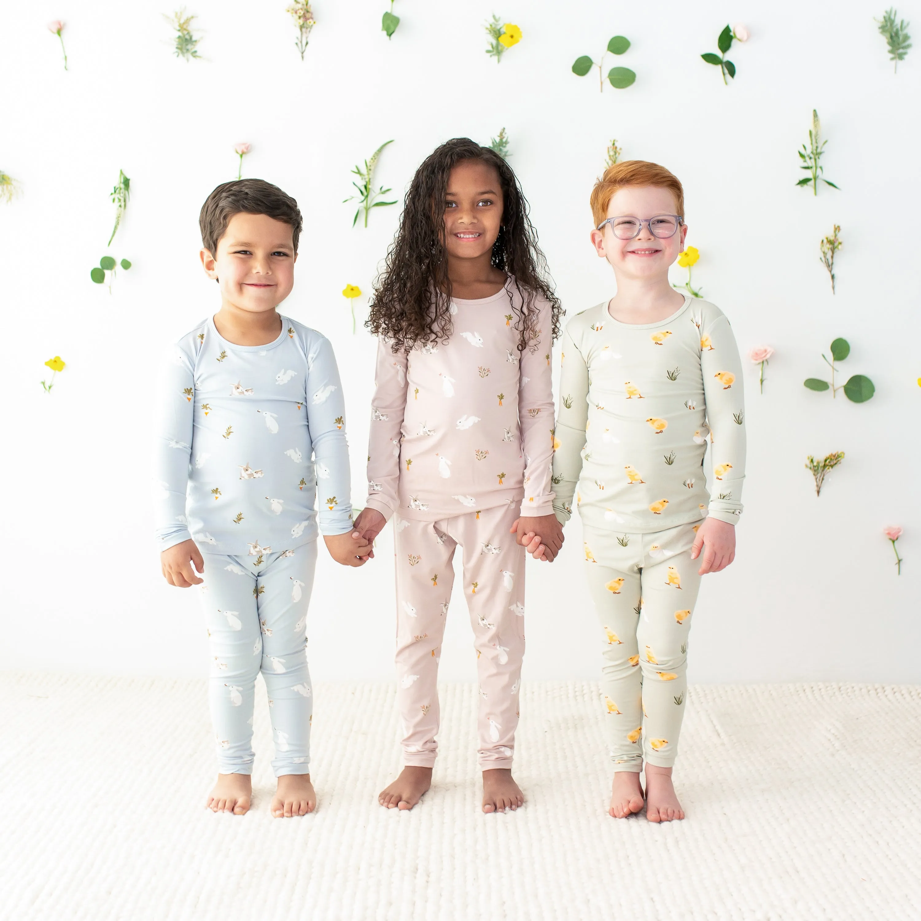 Long Sleeve Pajamas in Aloe Chick