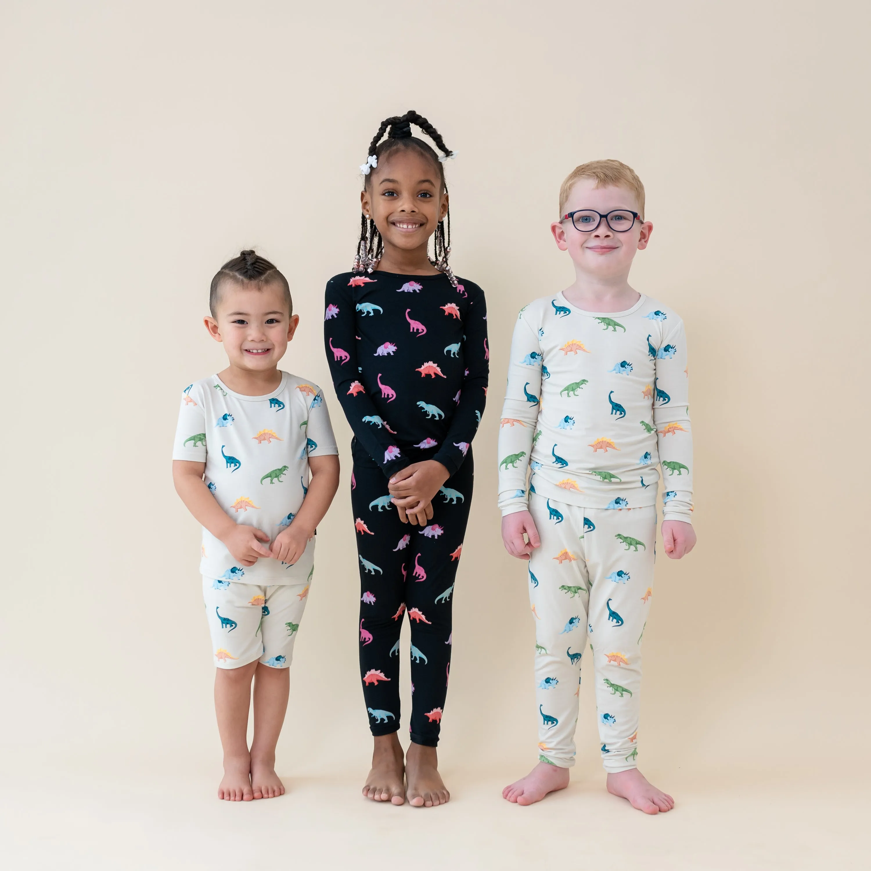 Long Sleeve Pajamas in Ecru Roar