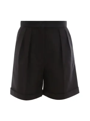 Max Mara Pleat Detailed Turn-Up Brim Shorts
