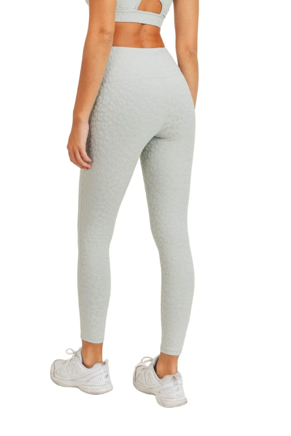 Mono B Leopard Jacquard High-Waist Leggings APH8029