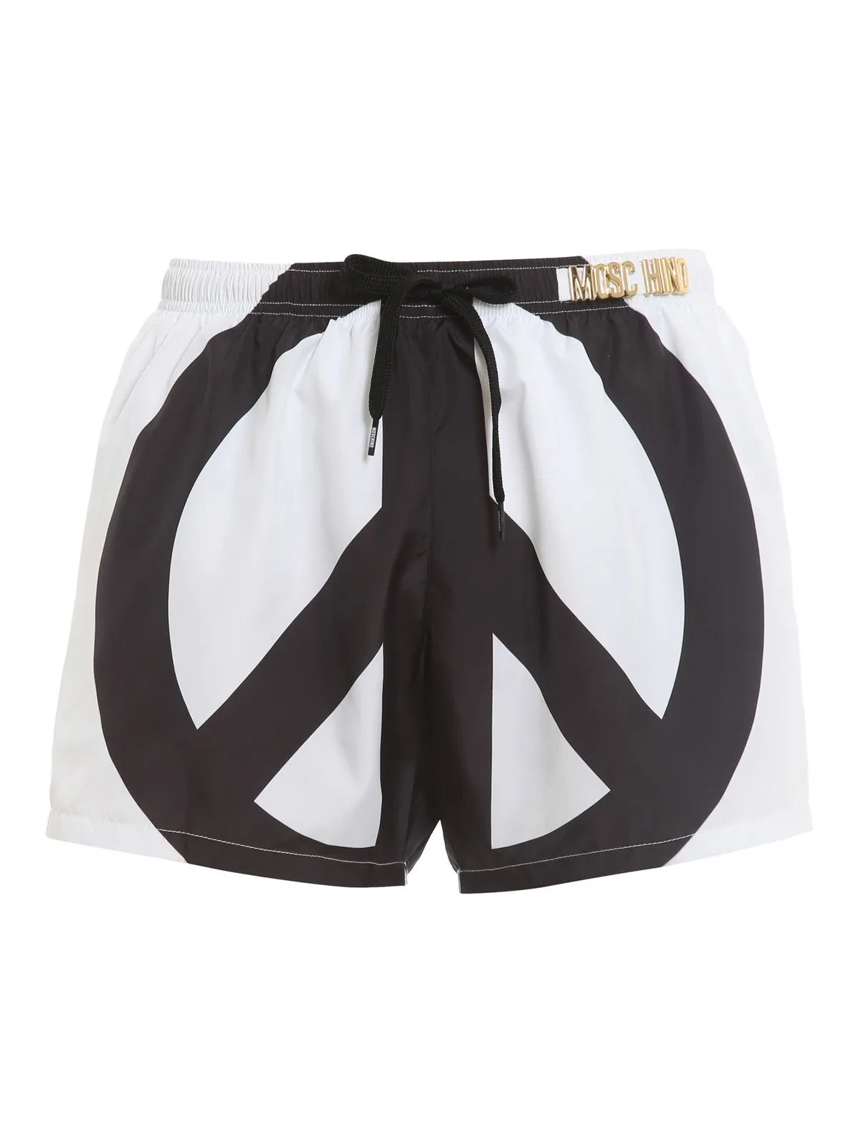 Moschino Peace Printed Logo Lettering Swim Shorts