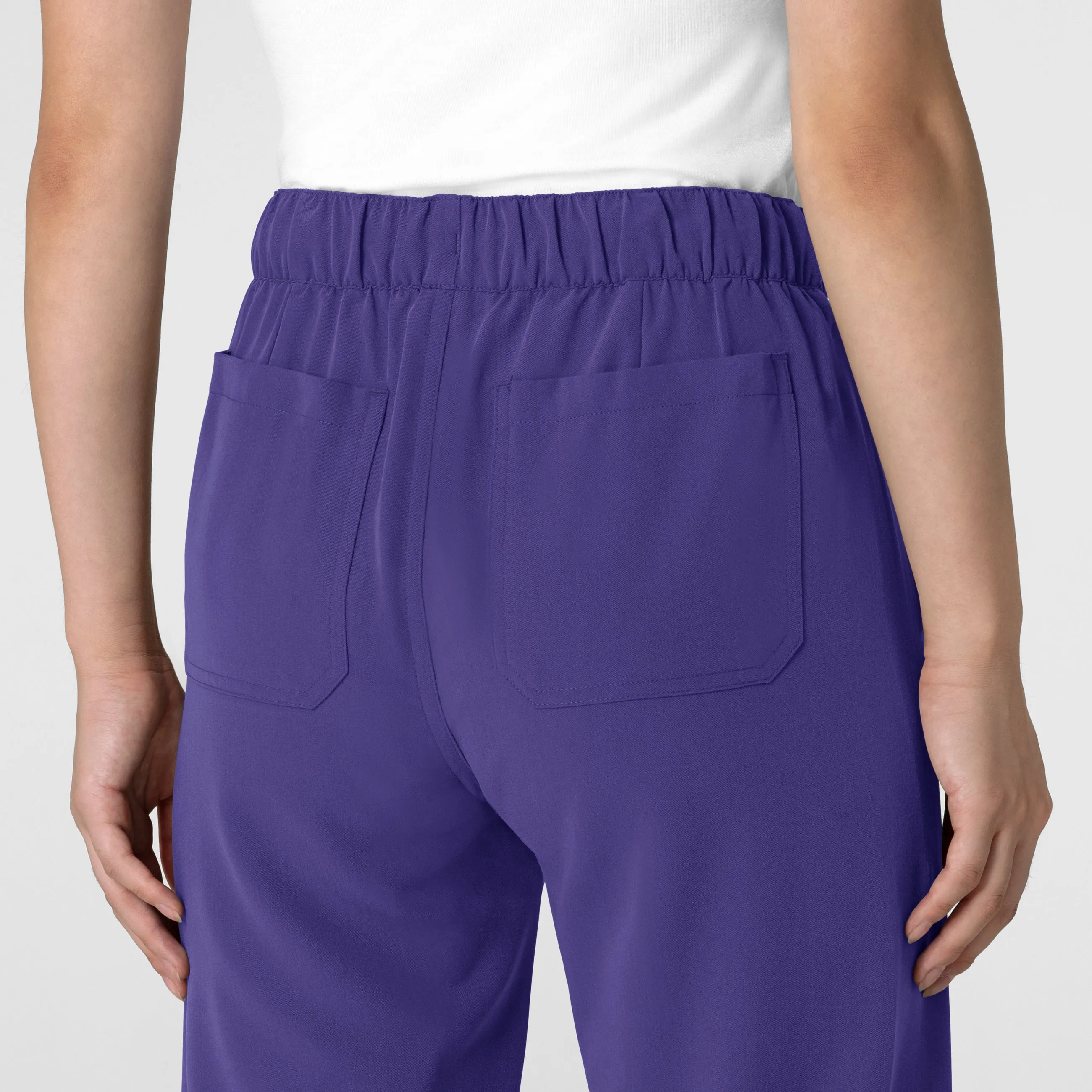 Nova Women's Stovepipe High-Low Hem Scrub Pant - Grape