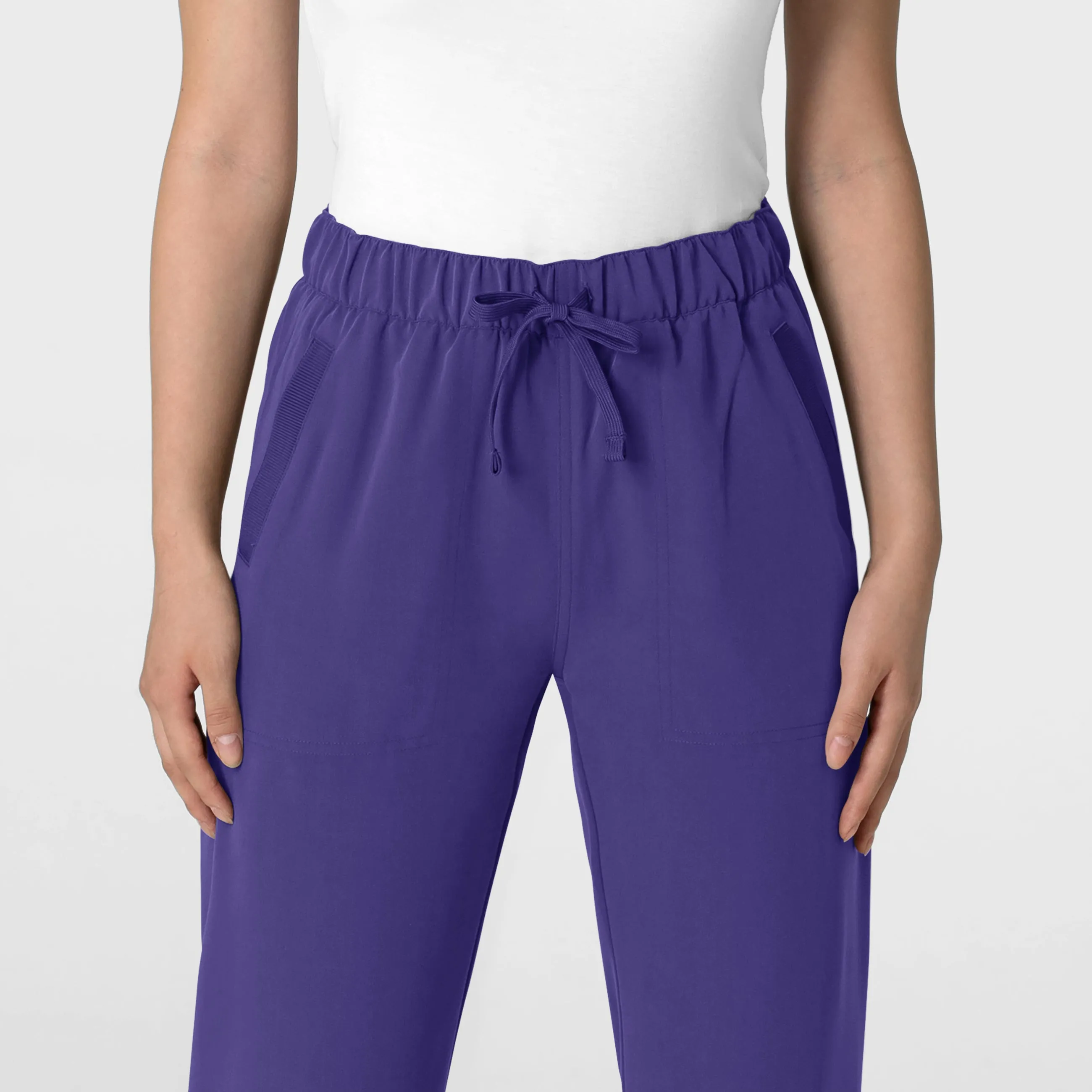 Nova Women's Stovepipe High-Low Hem Scrub Pant - Grape