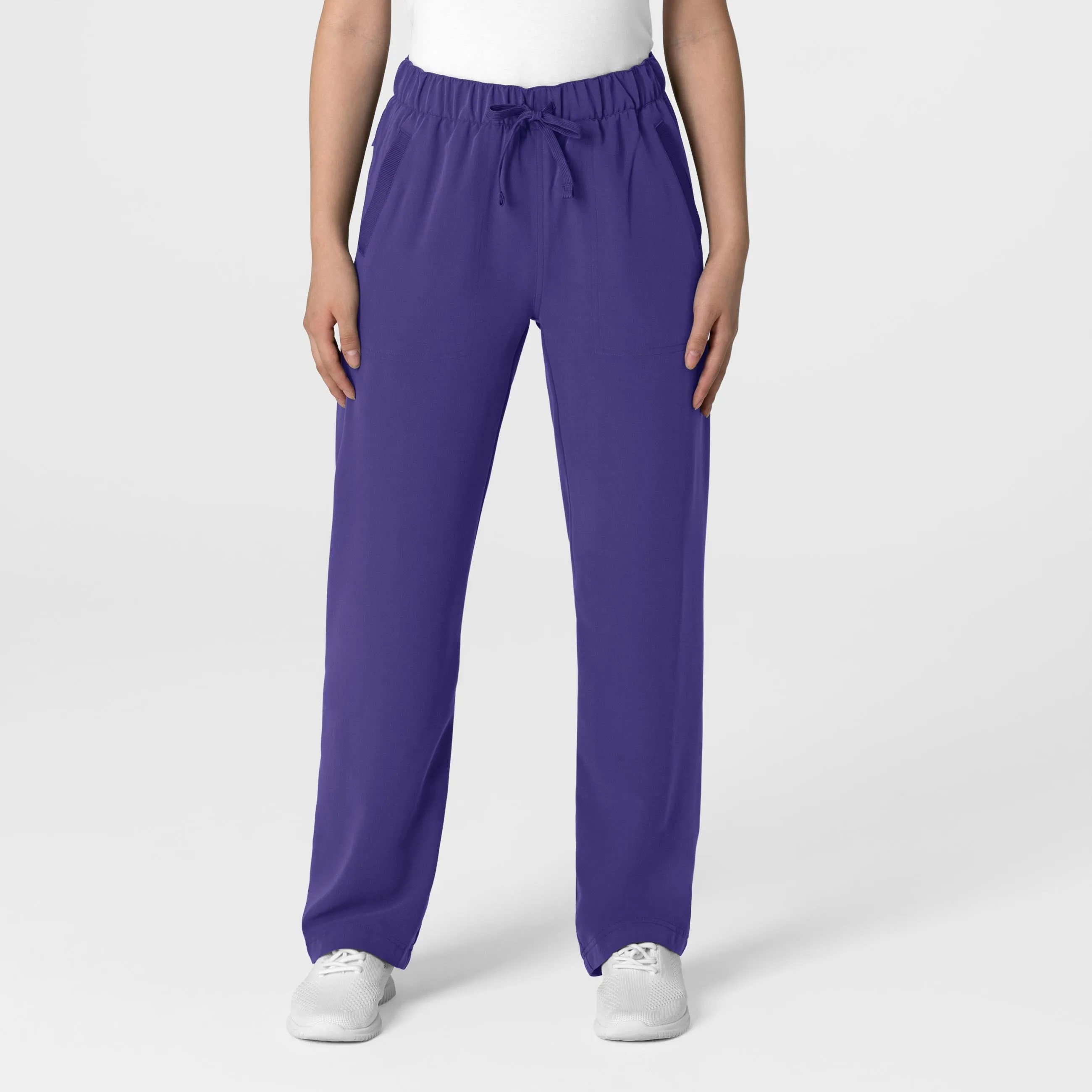 Nova Women's Stovepipe High-Low Hem Scrub Pant - Grape
