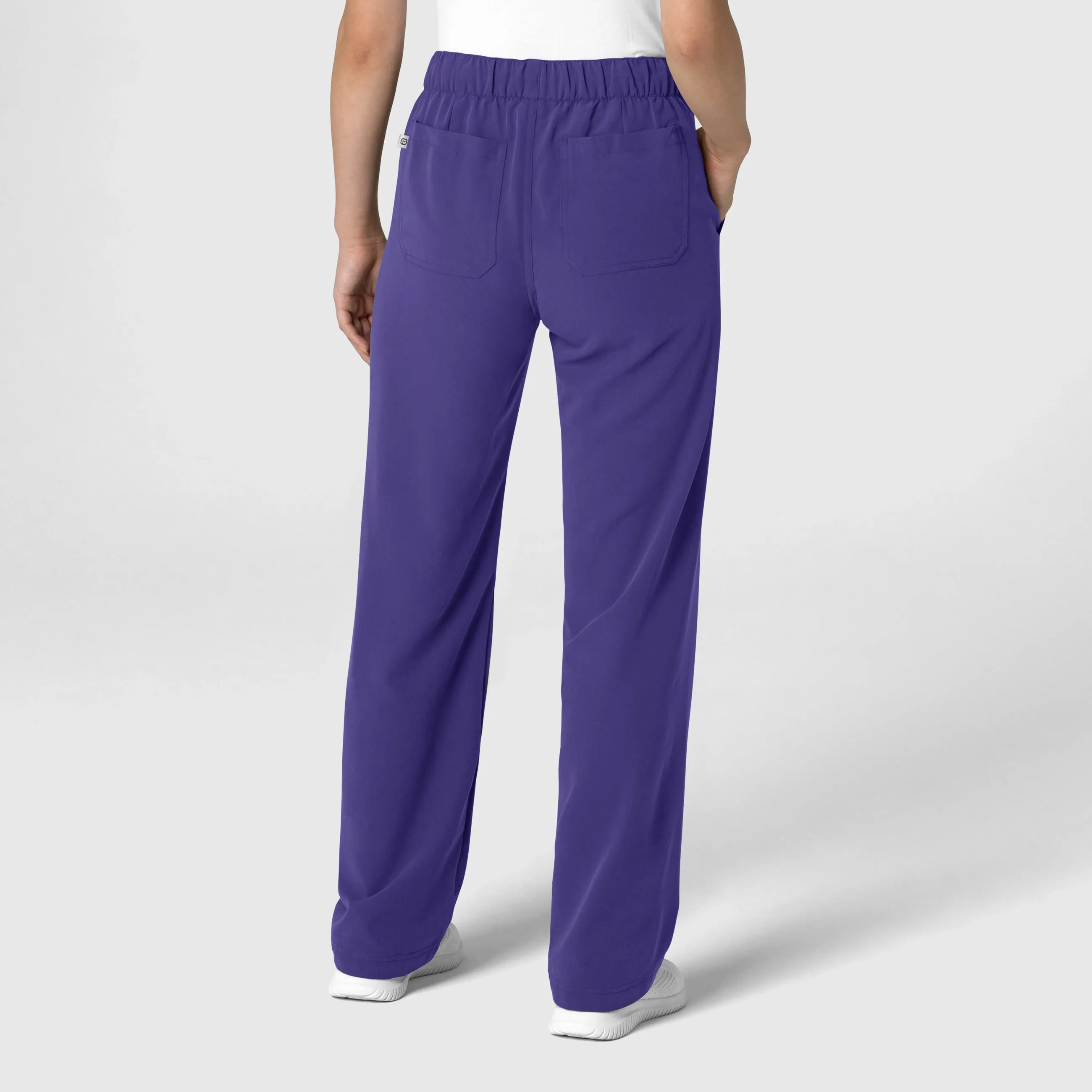 Nova Women's Stovepipe High-Low Hem Scrub Pant - Grape