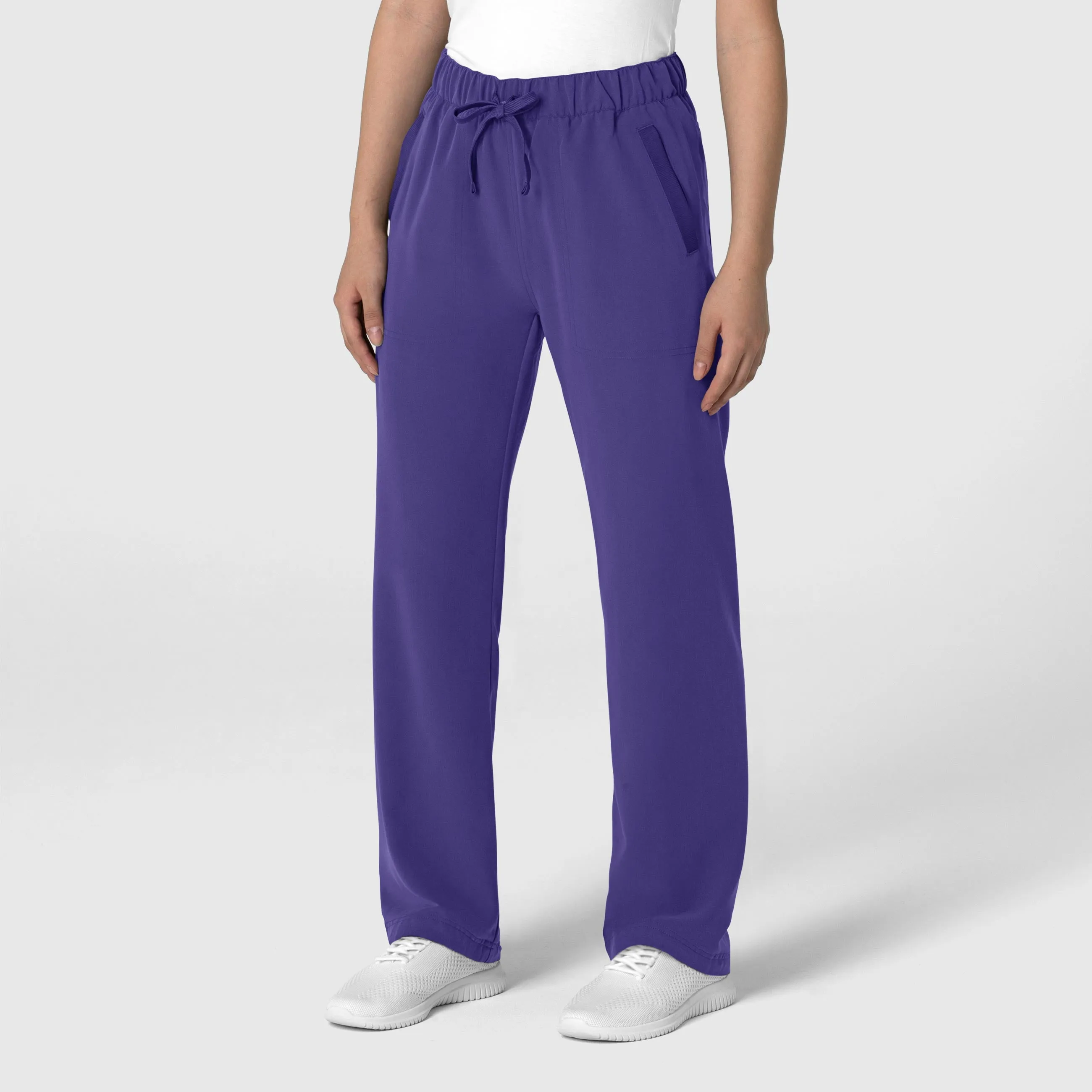 Nova Women's Stovepipe High-Low Hem Scrub Pant - Grape