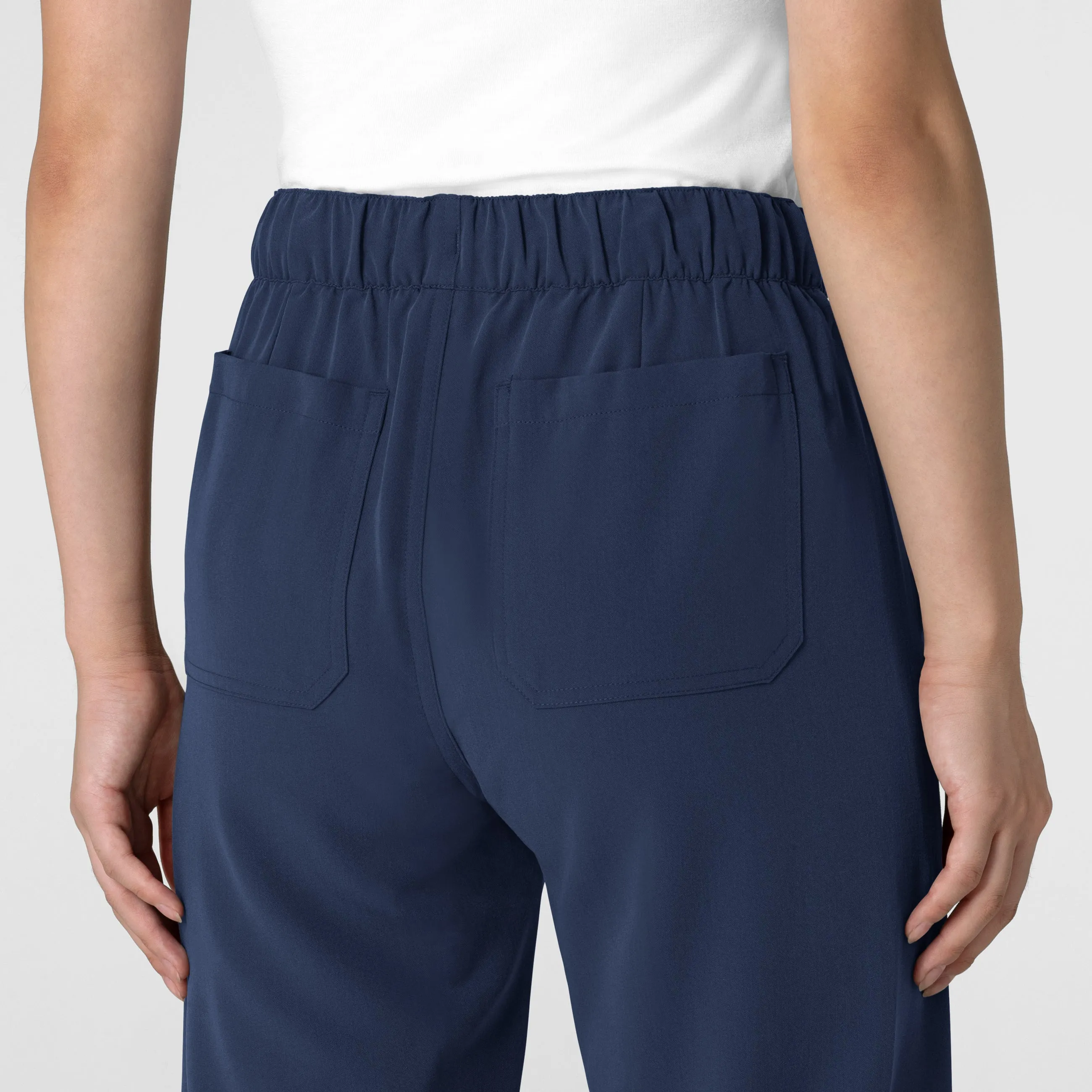 Nova Women's Stovepipe High-Low Hem Scrub Pant - Navy
