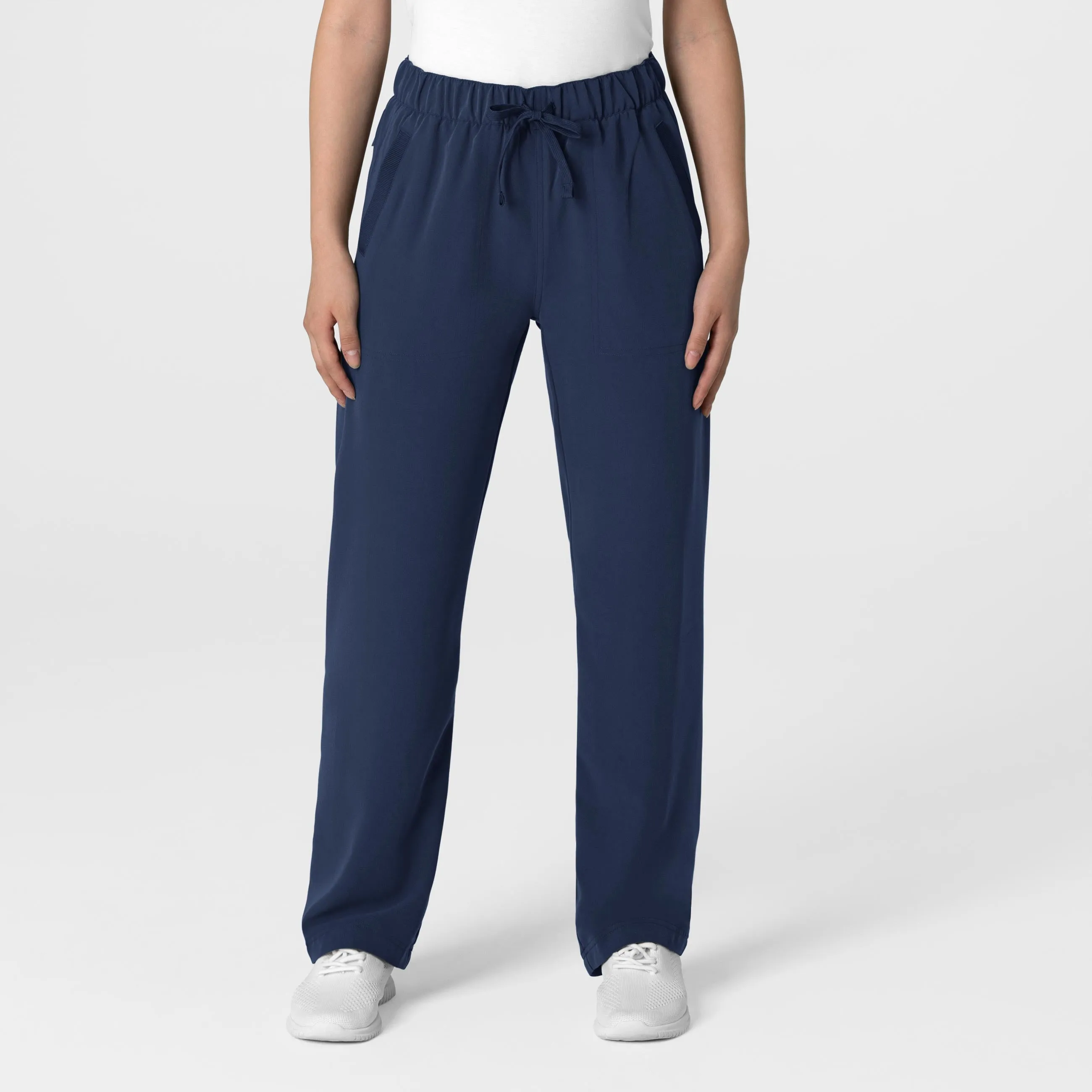Nova Women's Stovepipe High-Low Hem Scrub Pant - Navy