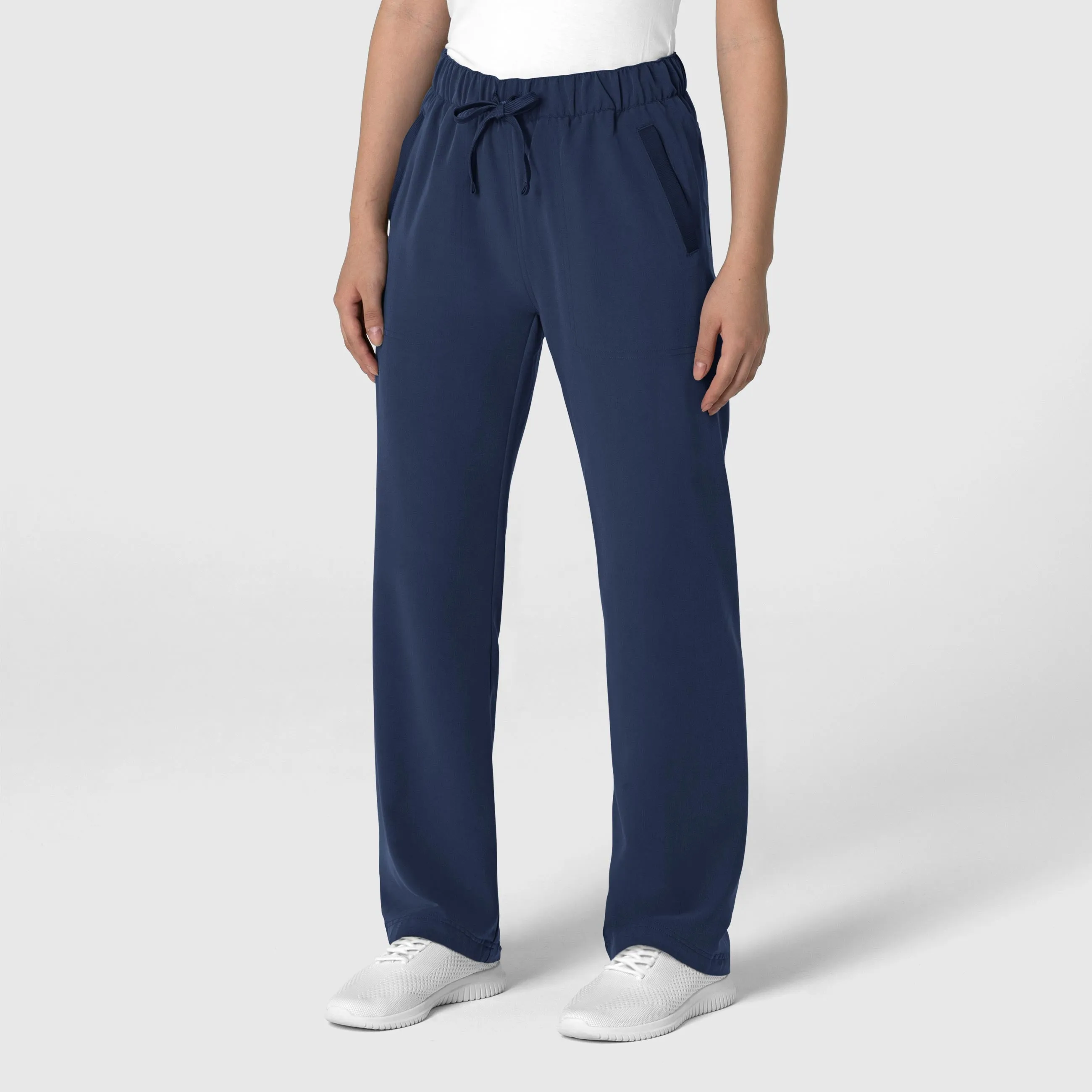 Nova Women's Stovepipe High-Low Hem Scrub Pant - Navy