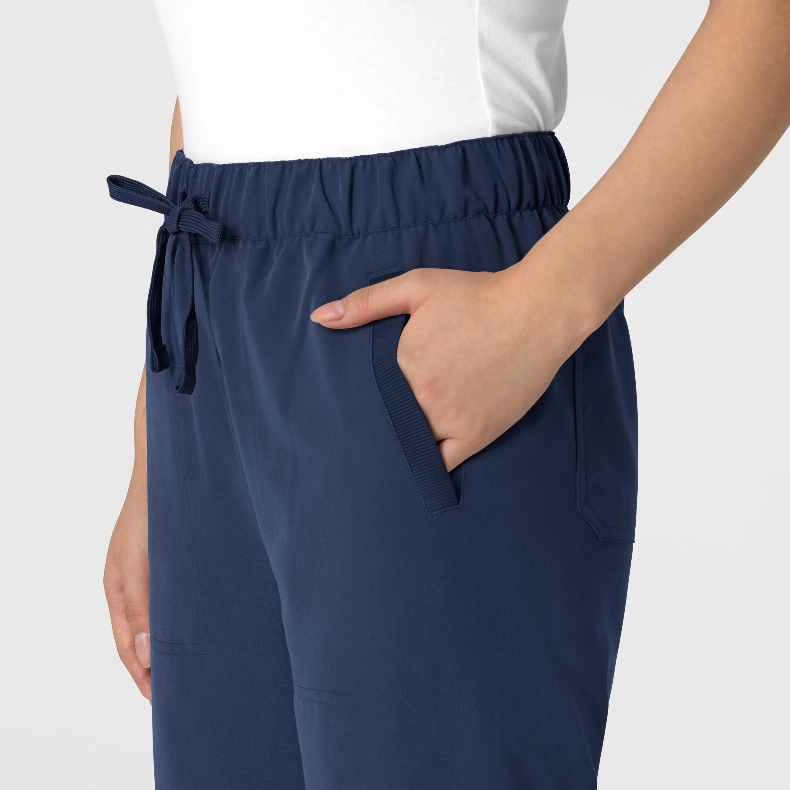 Nova Women's Stovepipe High-Low Hem Scrub Pant - Navy