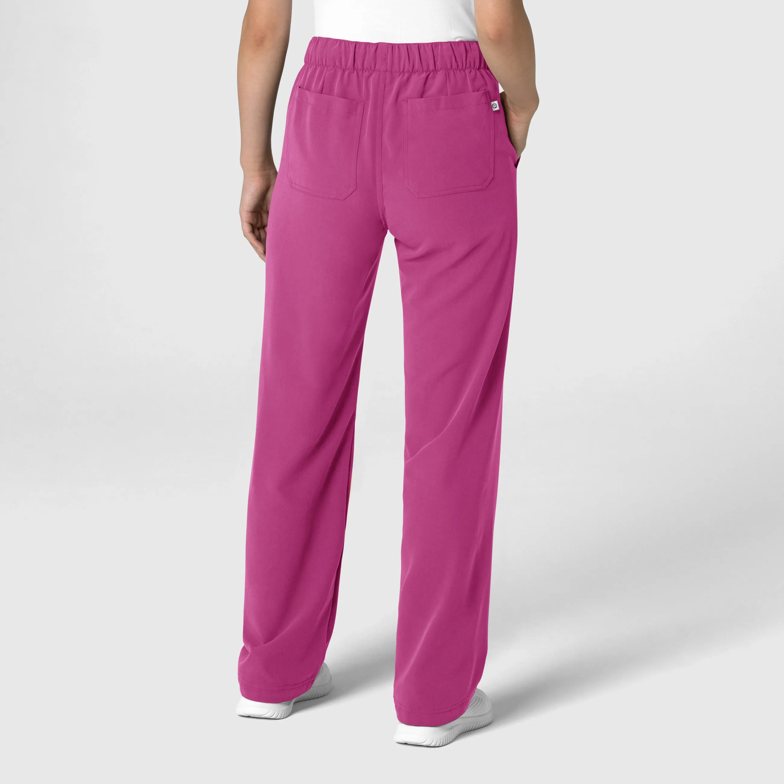 Nova Women's Stovepipe High-Low Hem Scrub Pant - Raspberry