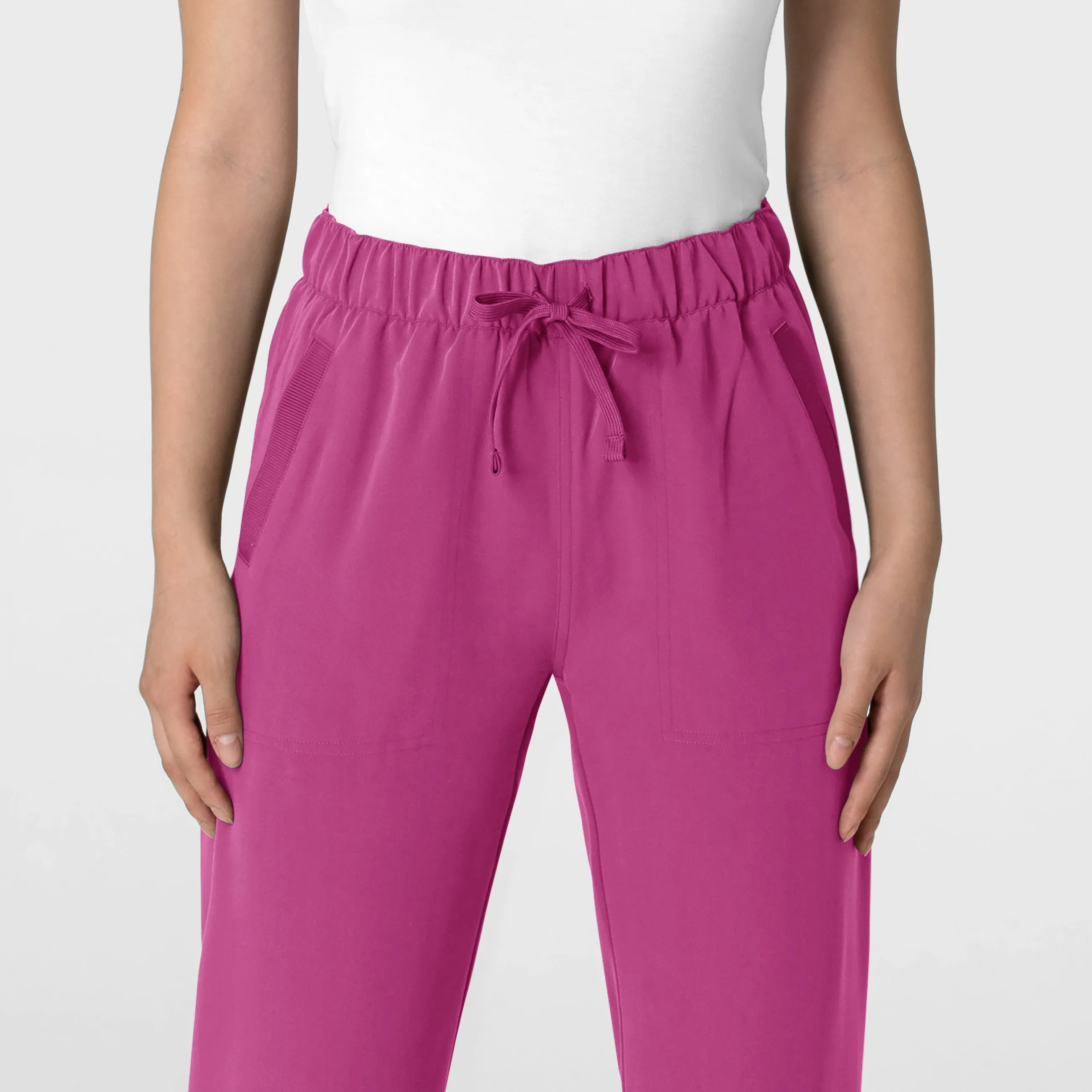 Nova Women's Stovepipe High-Low Hem Scrub Pant - Raspberry