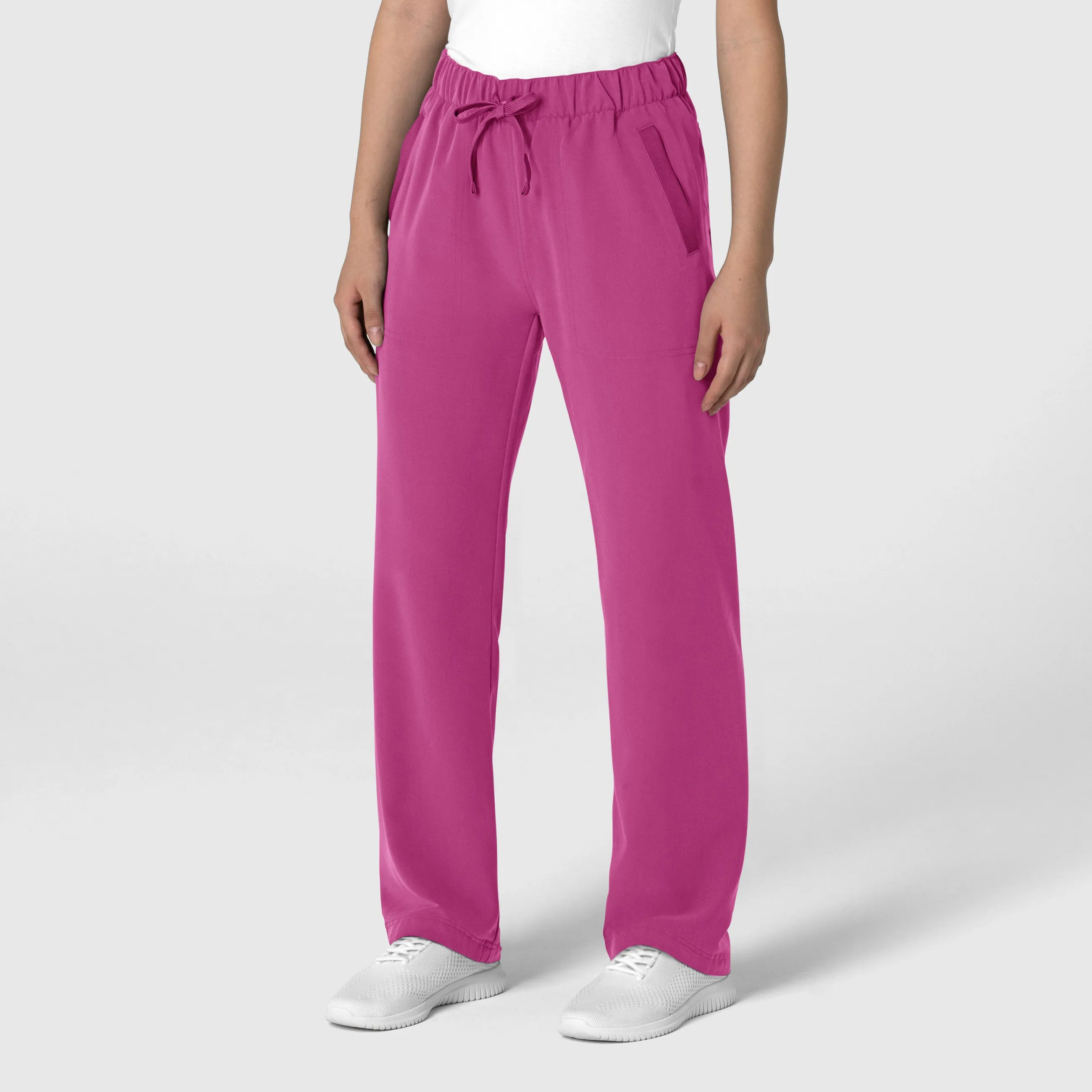 Nova Women's Stovepipe High-Low Hem Scrub Pant - Raspberry