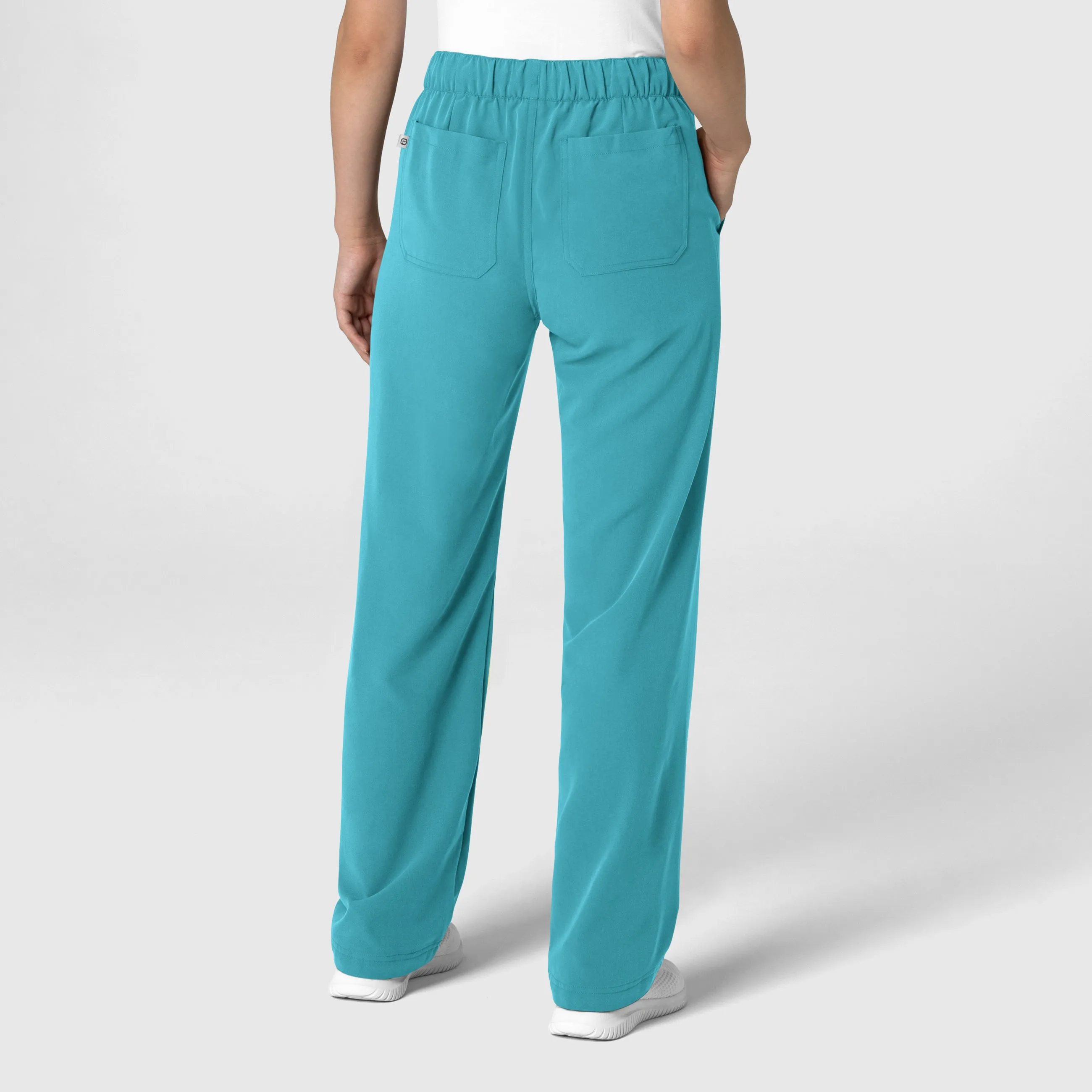 Nova Women's Stovepipe High-Low Hem Scrub Pant - Teal Blue