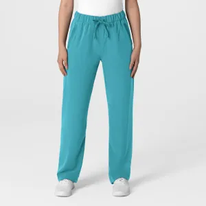 Nova Women's Stovepipe High-Low Hem Scrub Pant - Teal Blue