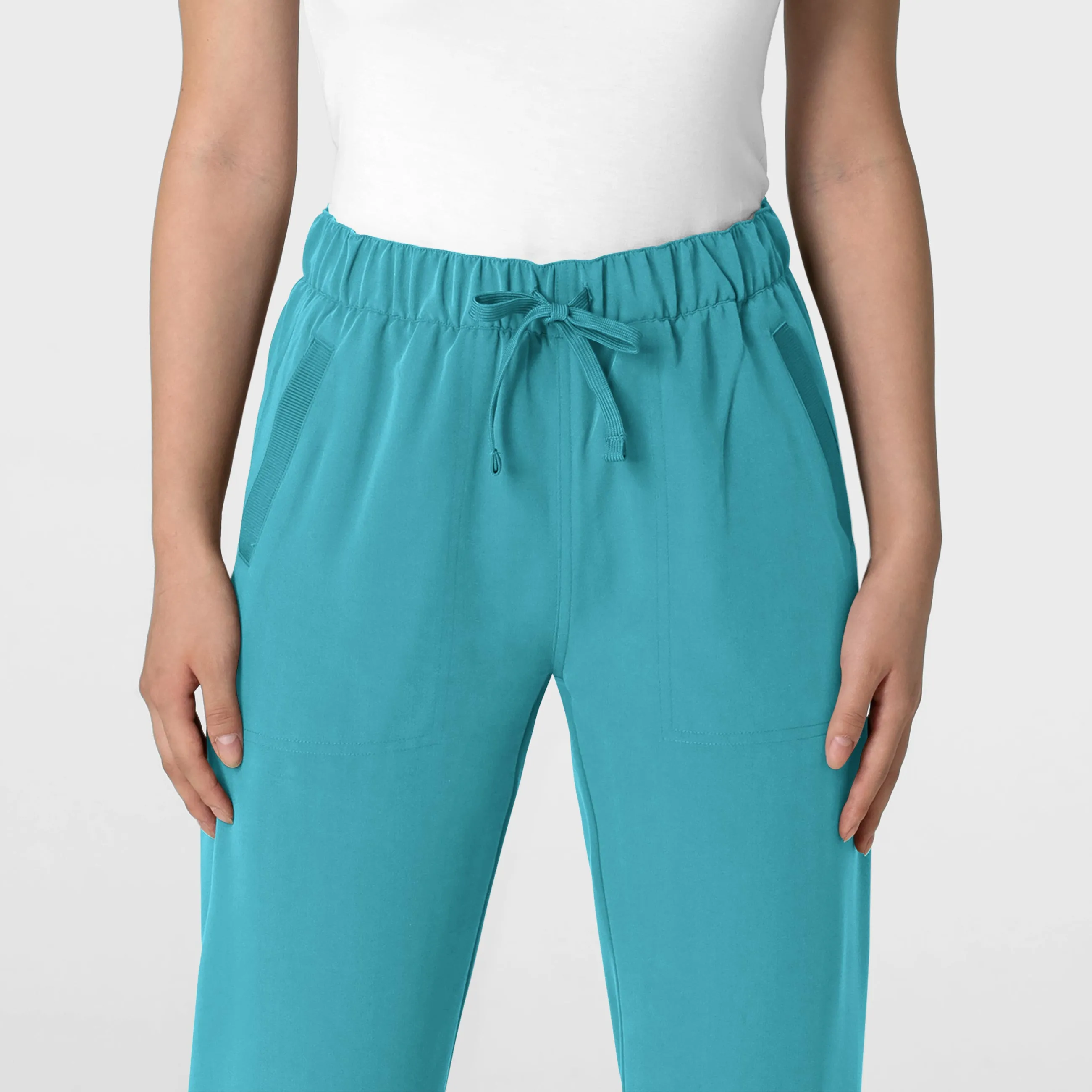 Nova Women's Stovepipe High-Low Hem Scrub Pant - Teal Blue