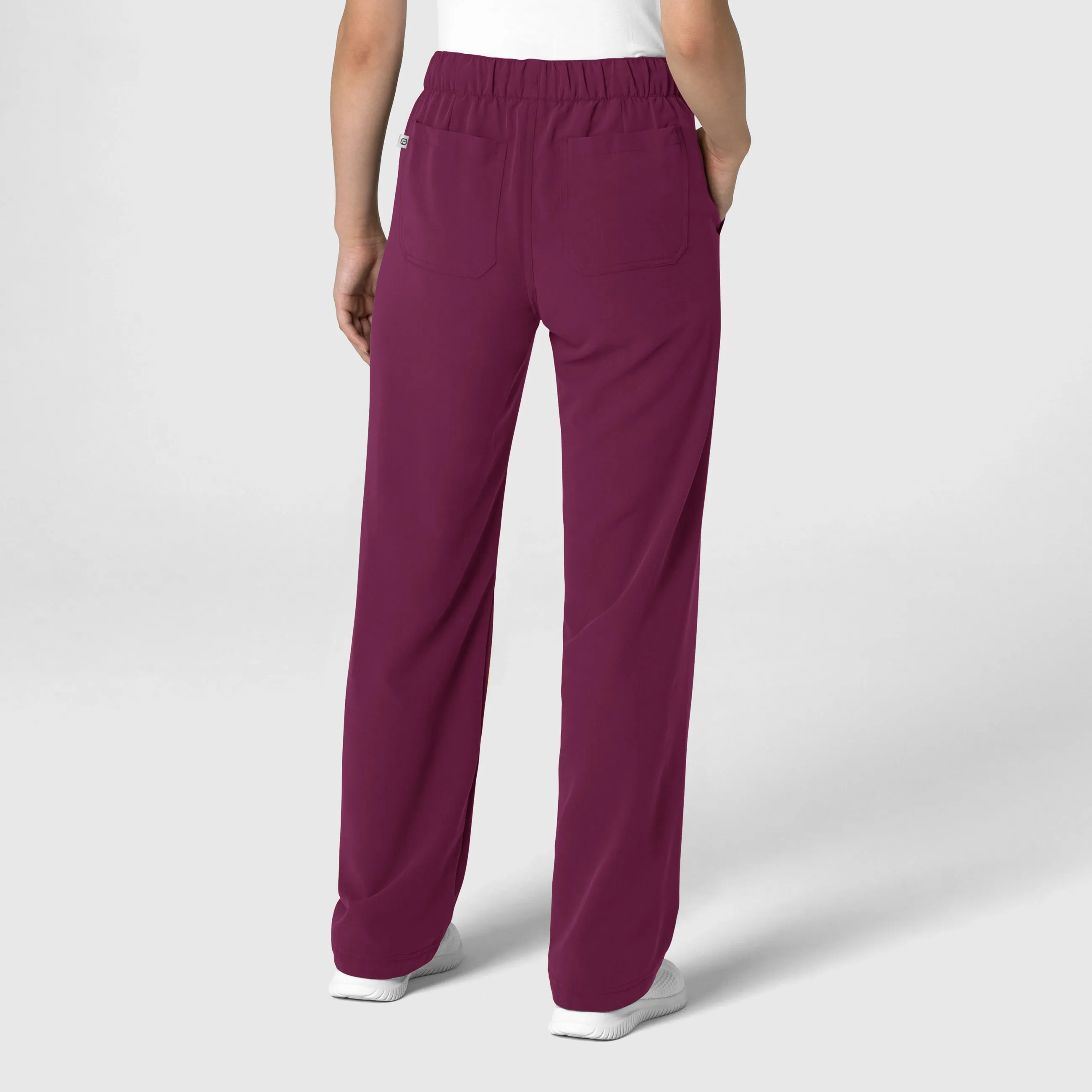 Nova Women's Stovepipe High-Low Hem Scrub Pant - Wine