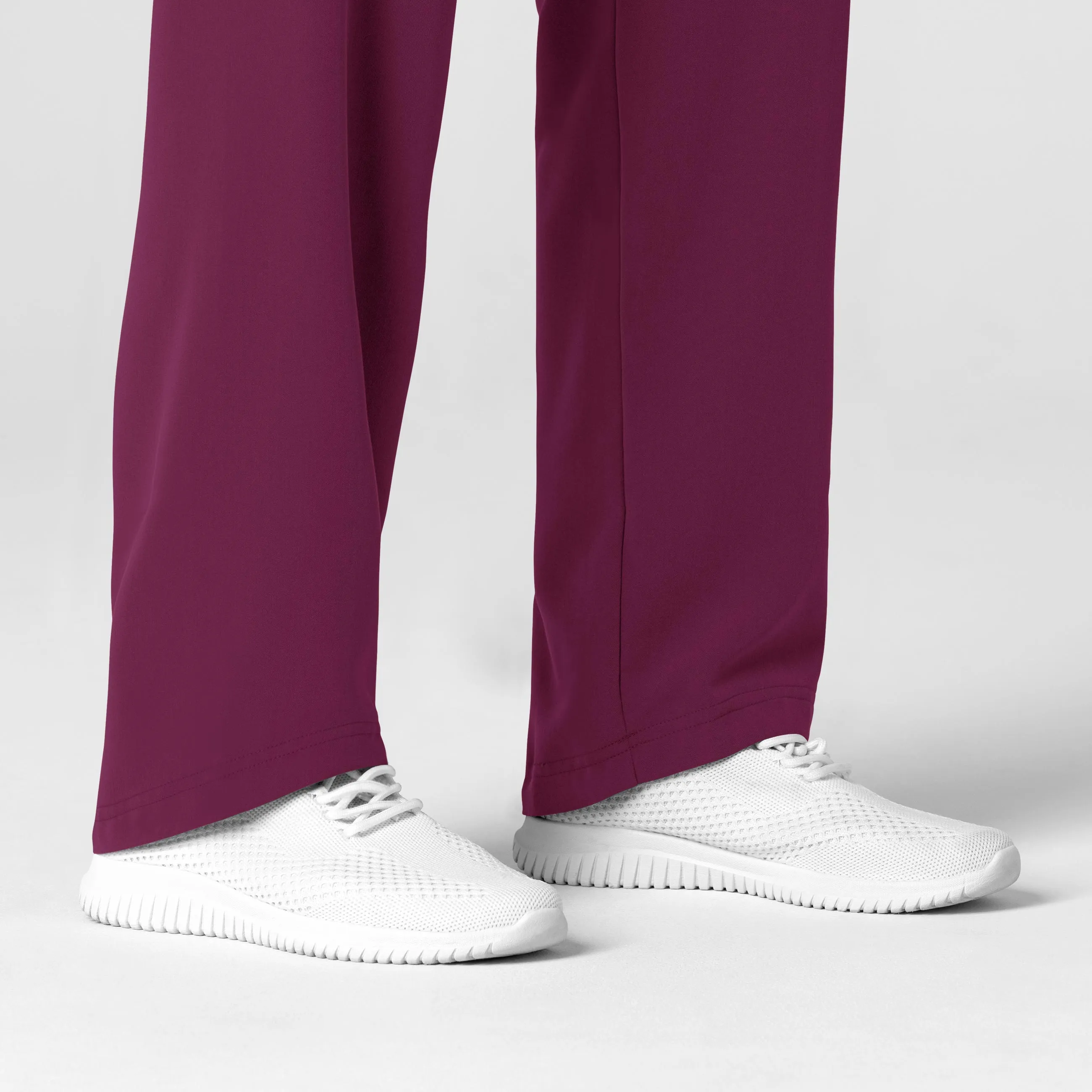 Nova Women's Stovepipe High-Low Hem Scrub Pant - Wine