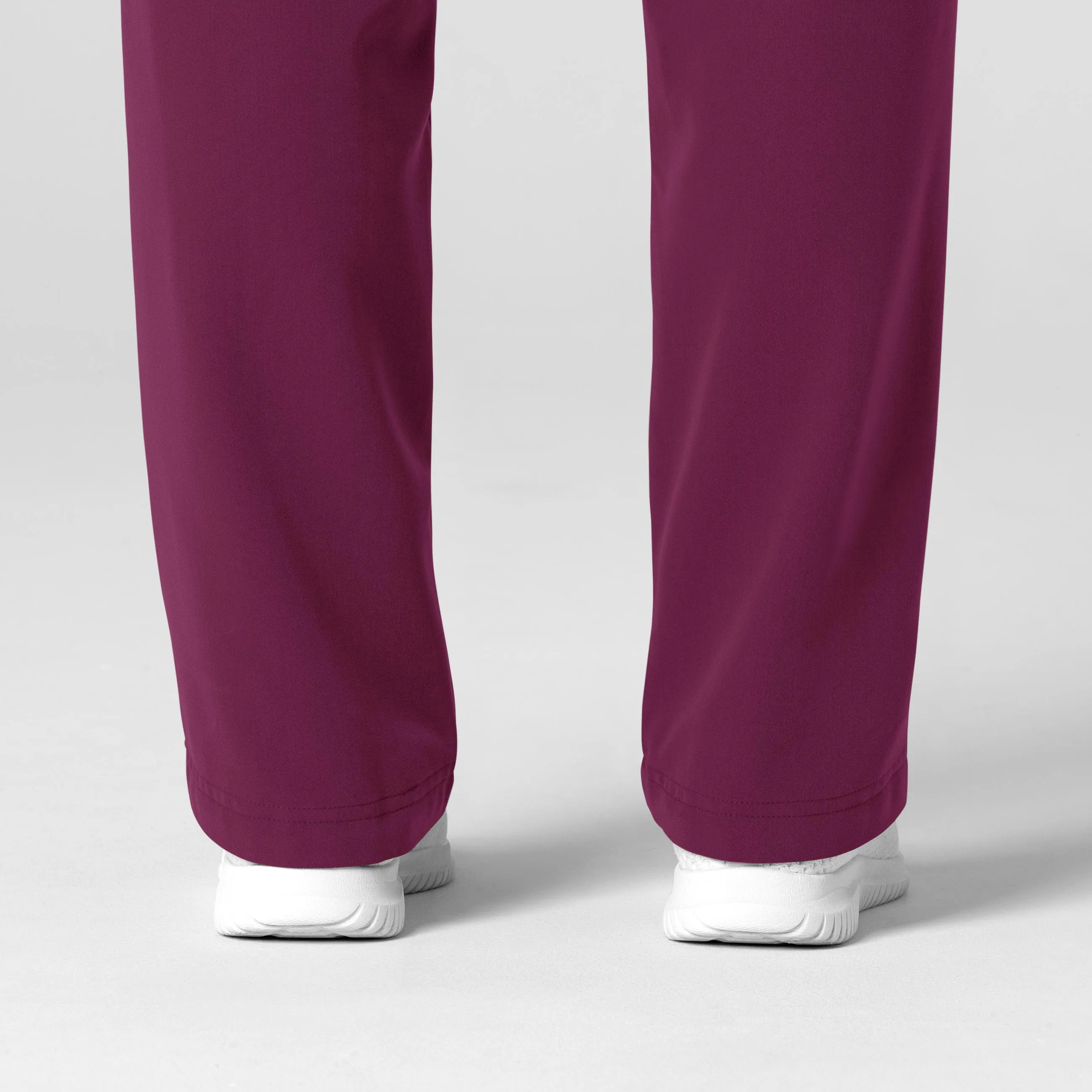 Nova Women's Stovepipe High-Low Hem Scrub Pant - Wine