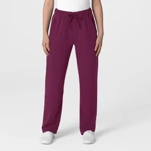 Nova Women's Stovepipe High-Low Hem Scrub Pant - Wine