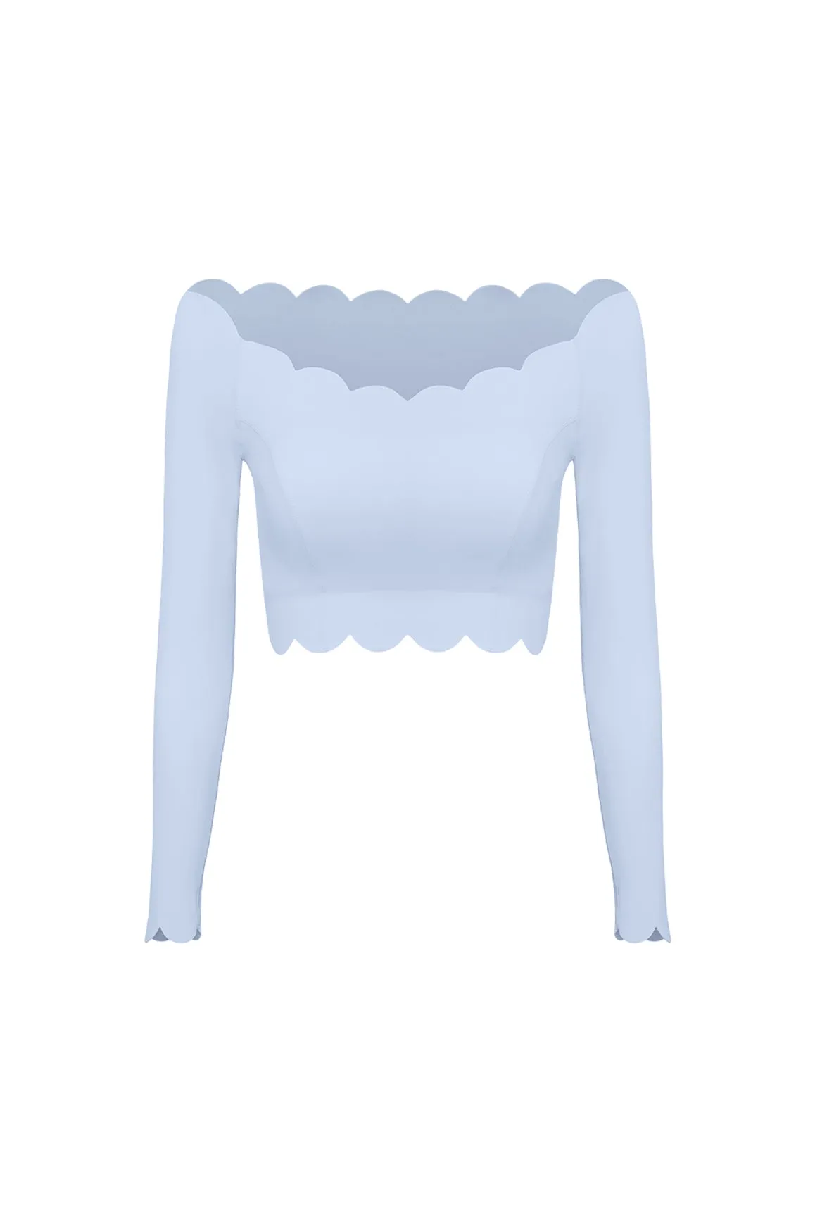 Off Shoulder Long Sleeve Crop Top