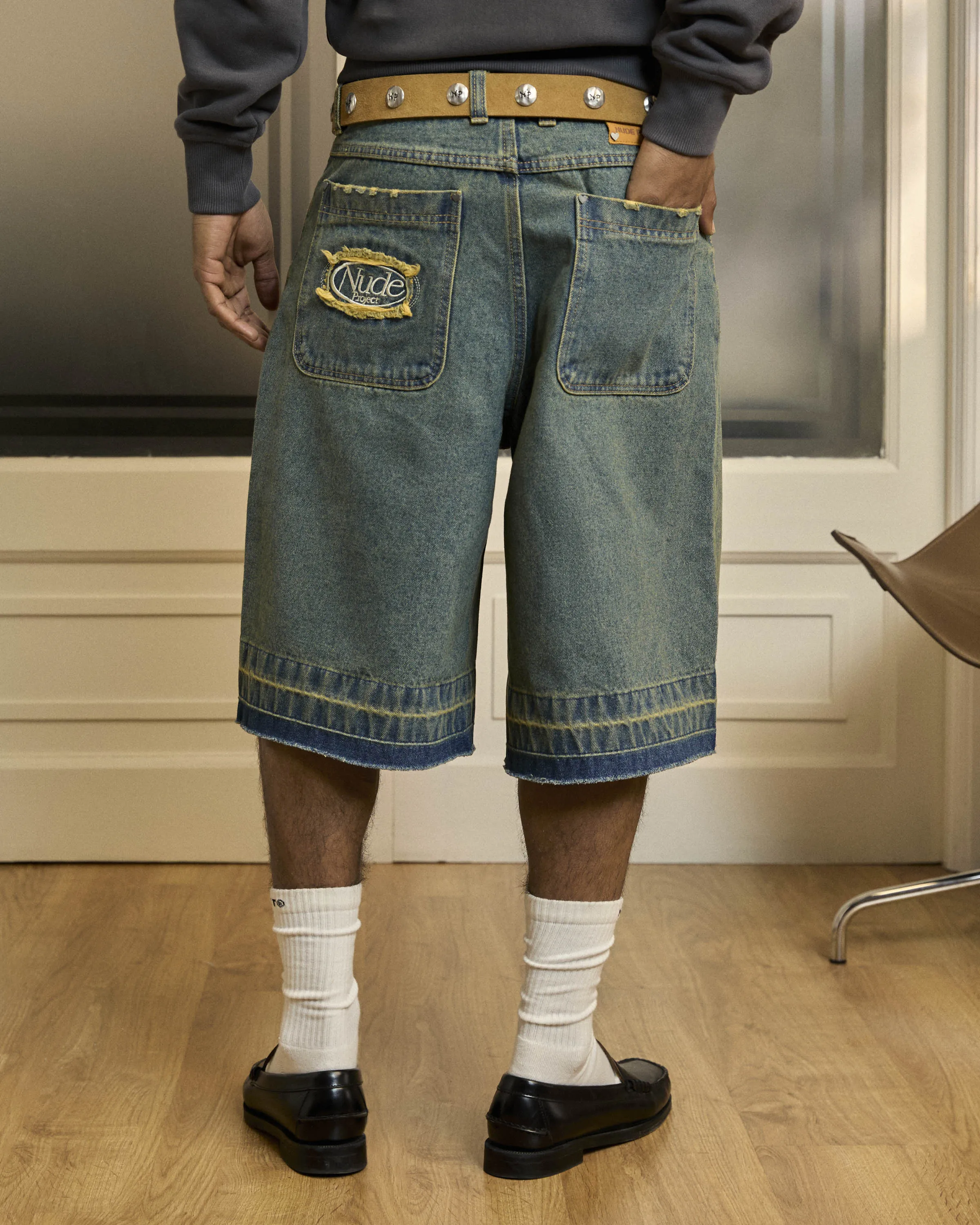 Old Baggy Denim Shorts Indigo