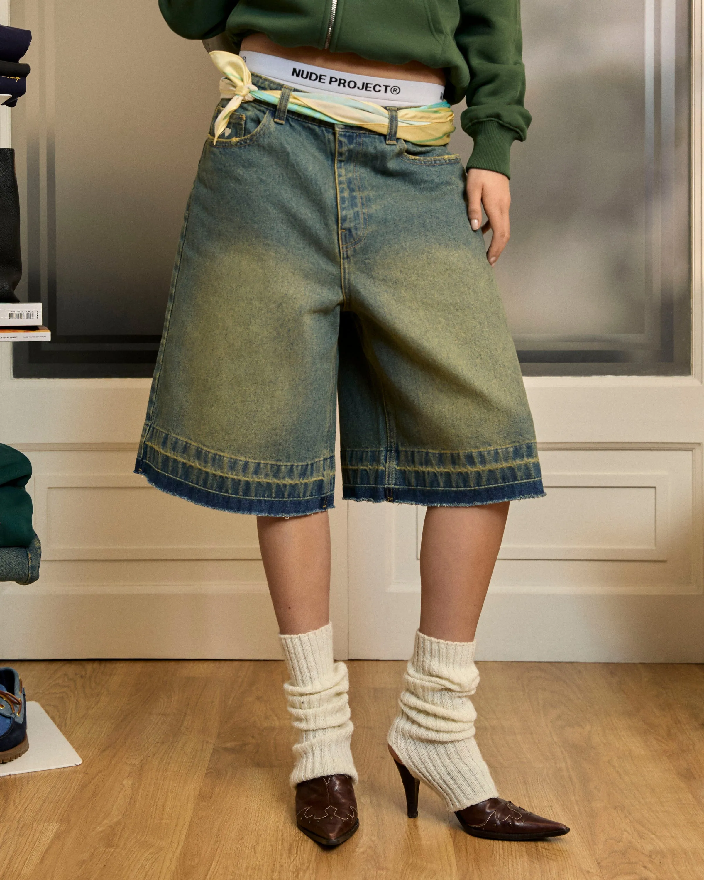 Old Baggy Denim Shorts Indigo