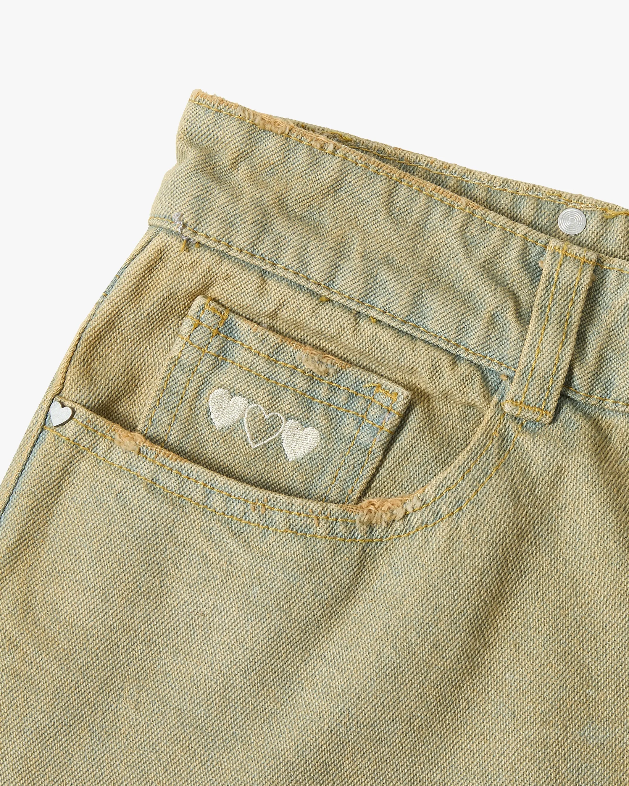 Old Baggy Denim Shorts Sand Wash
