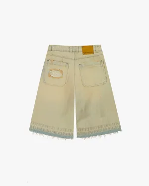 Old Baggy Denim Shorts Sand Wash