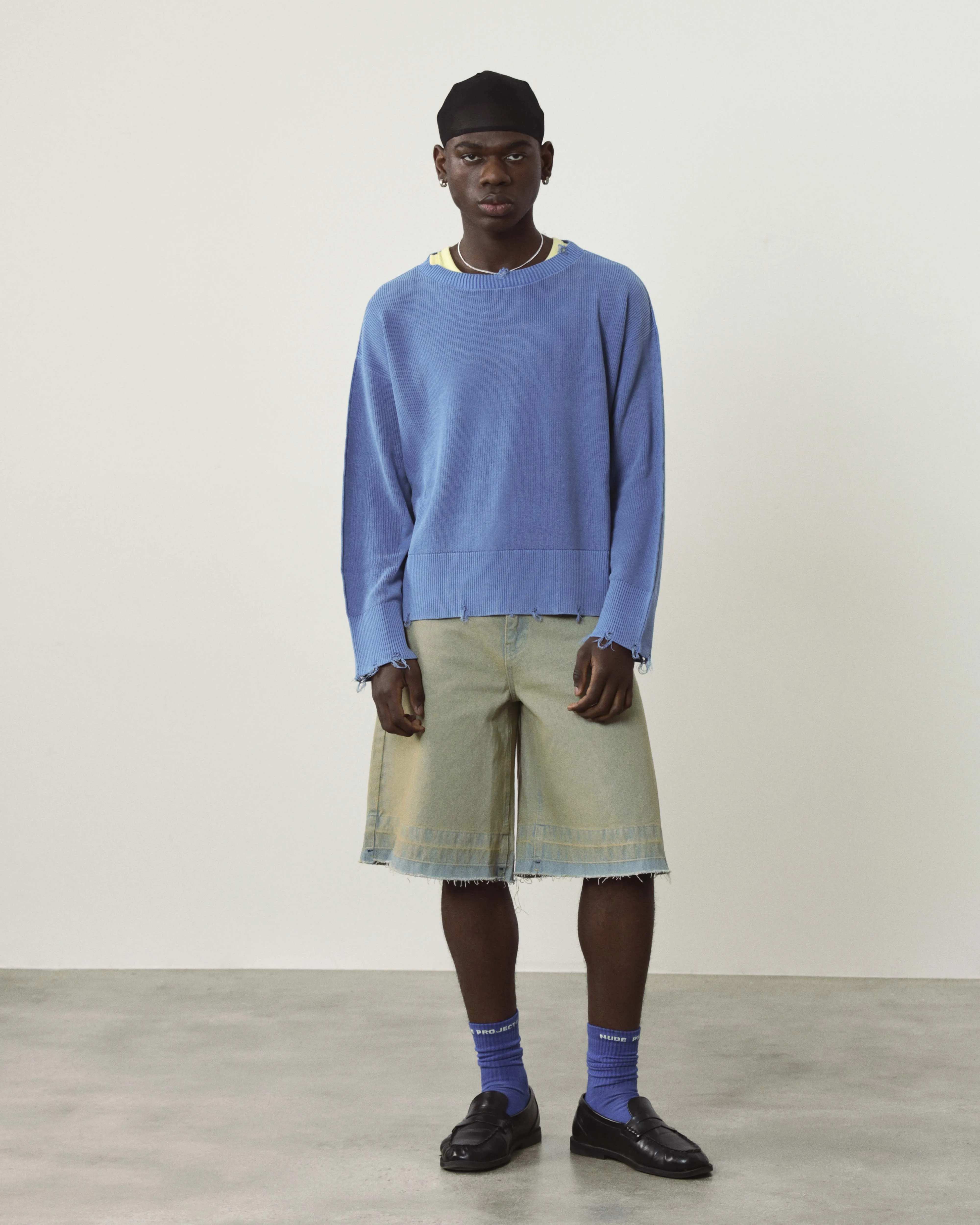 Old Baggy Denim Shorts Sand Wash