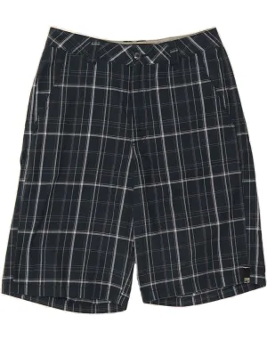 O'NEILL Mens Chino Shorts W30 Medium Navy Blue Check Cotton