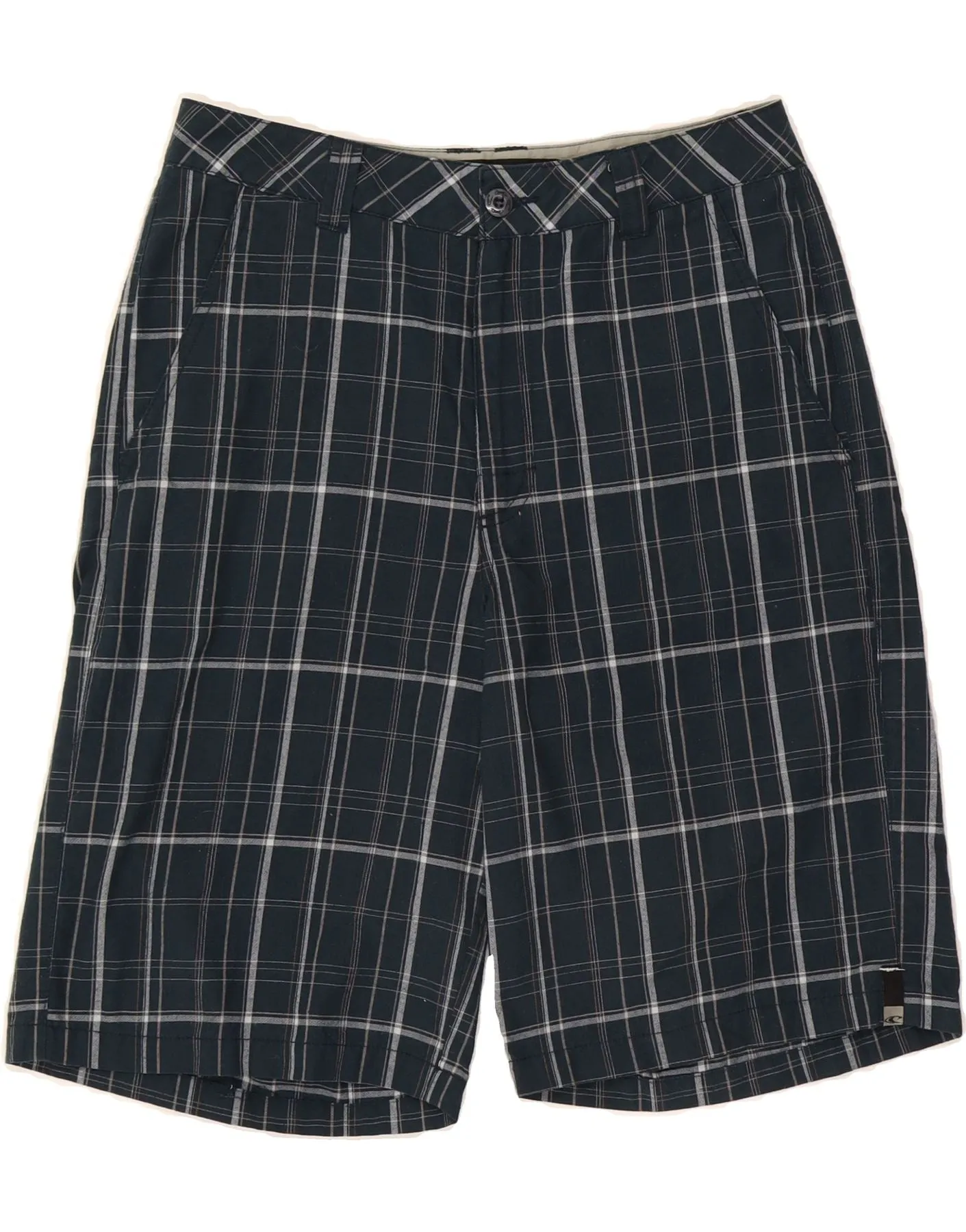 O'NEILL Mens Chino Shorts W30 Medium Navy Blue Check Cotton