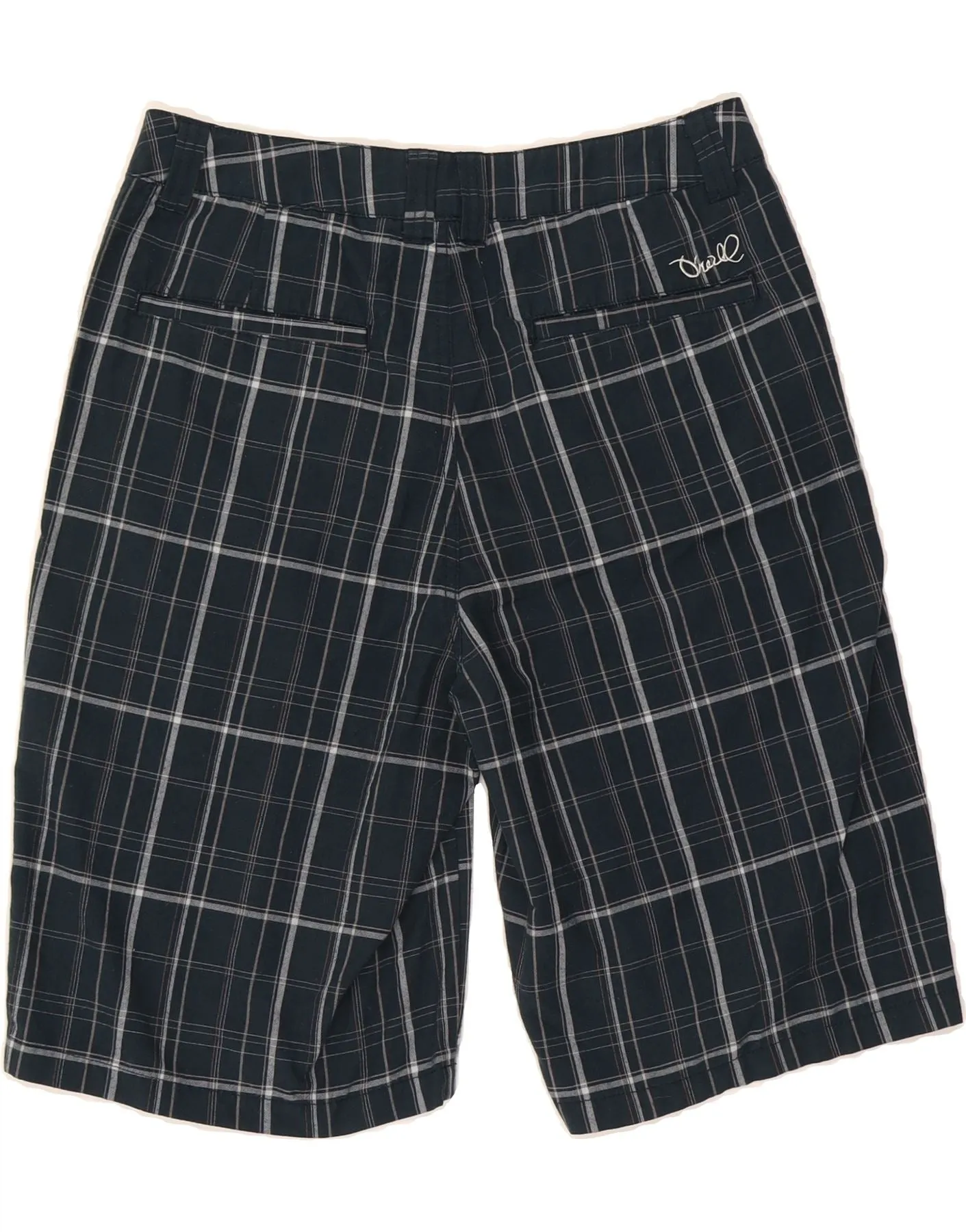O'NEILL Mens Chino Shorts W30 Medium Navy Blue Check Cotton