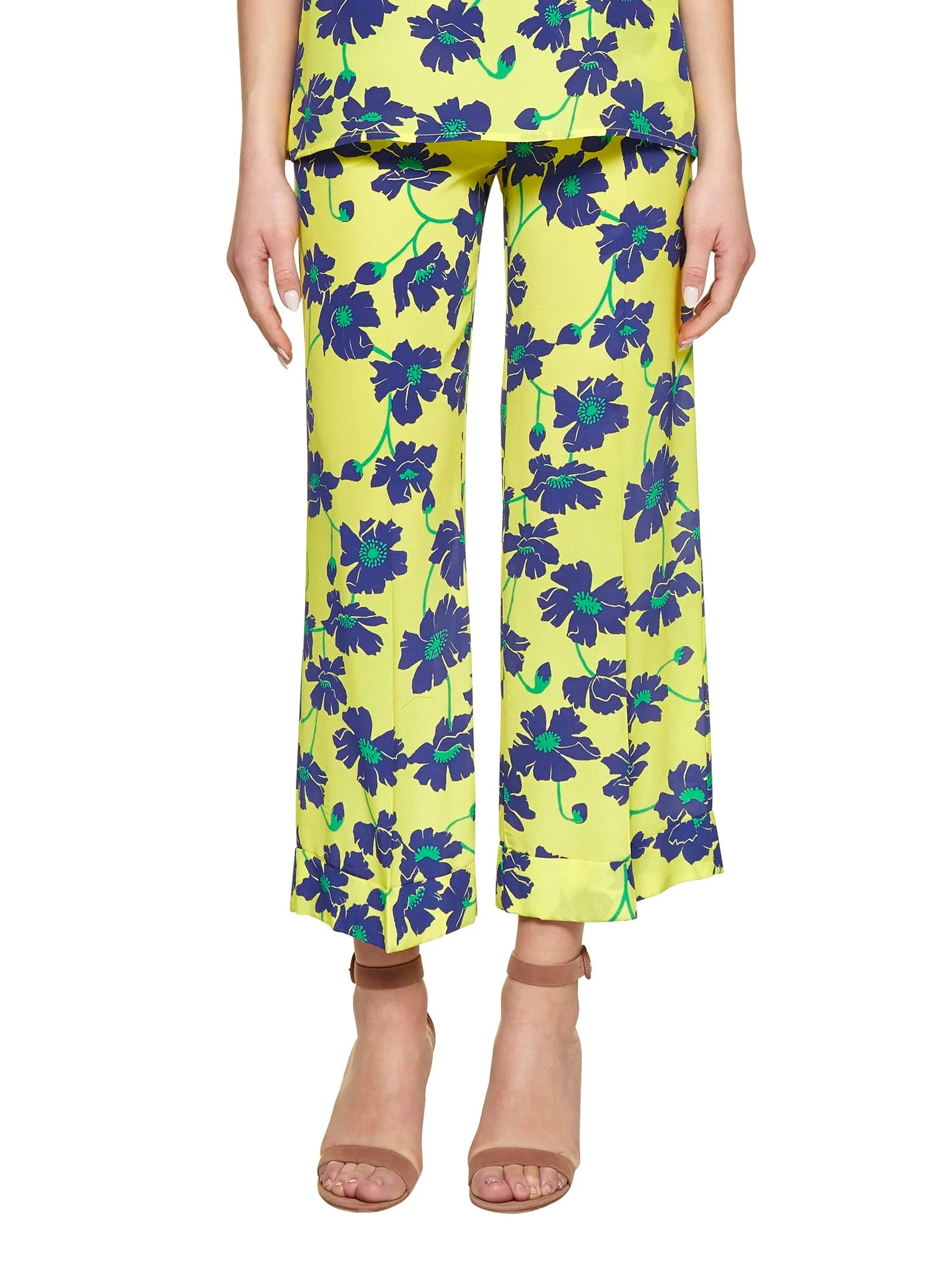 P.A.R.O.S.H. Floral Printed Cropped Trousers