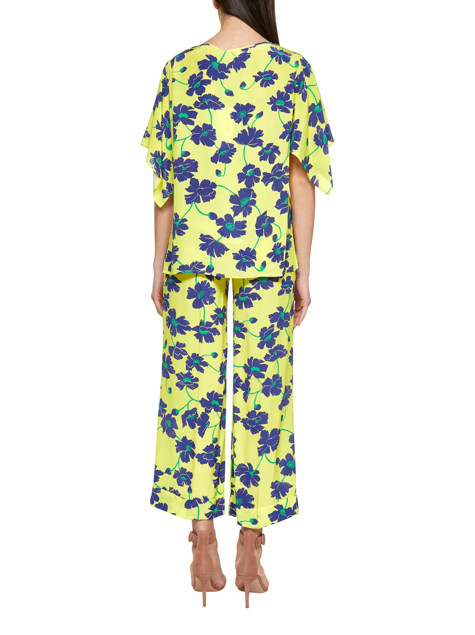 P.A.R.O.S.H. Floral Printed Cropped Trousers