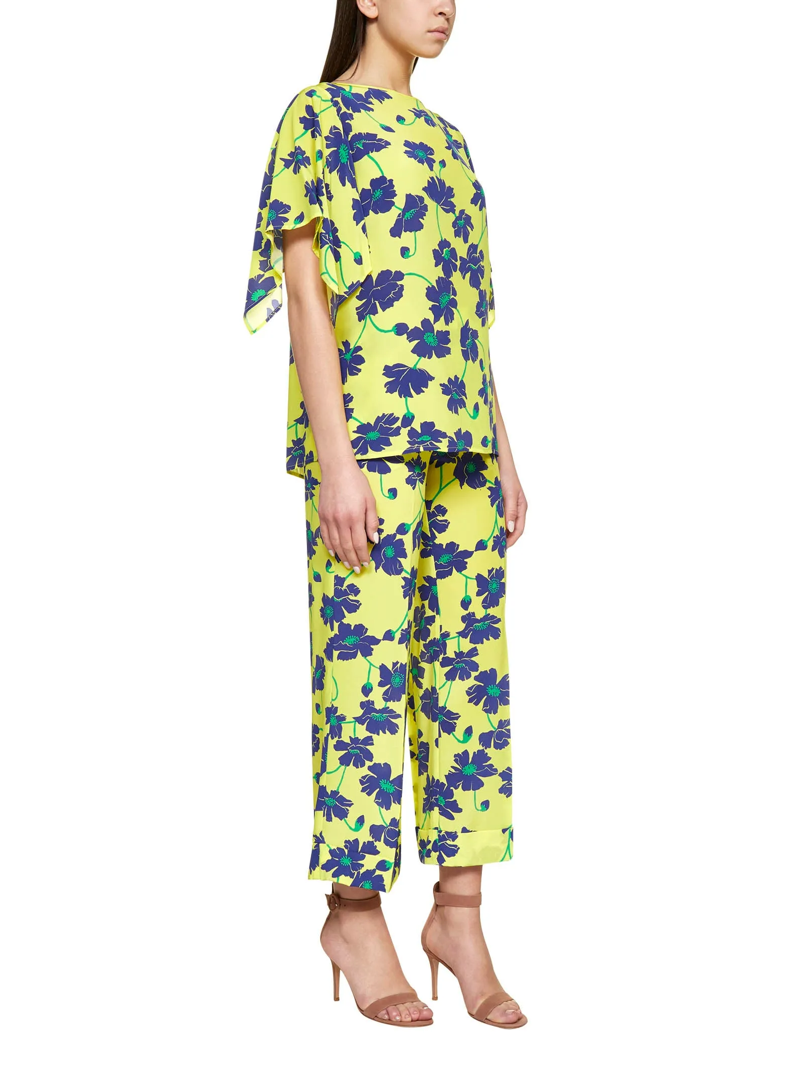 P.A.R.O.S.H. Floral Printed Cropped Trousers