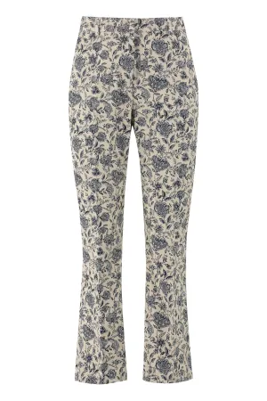 Pinko Allover Floral Printed Cropped Trousers