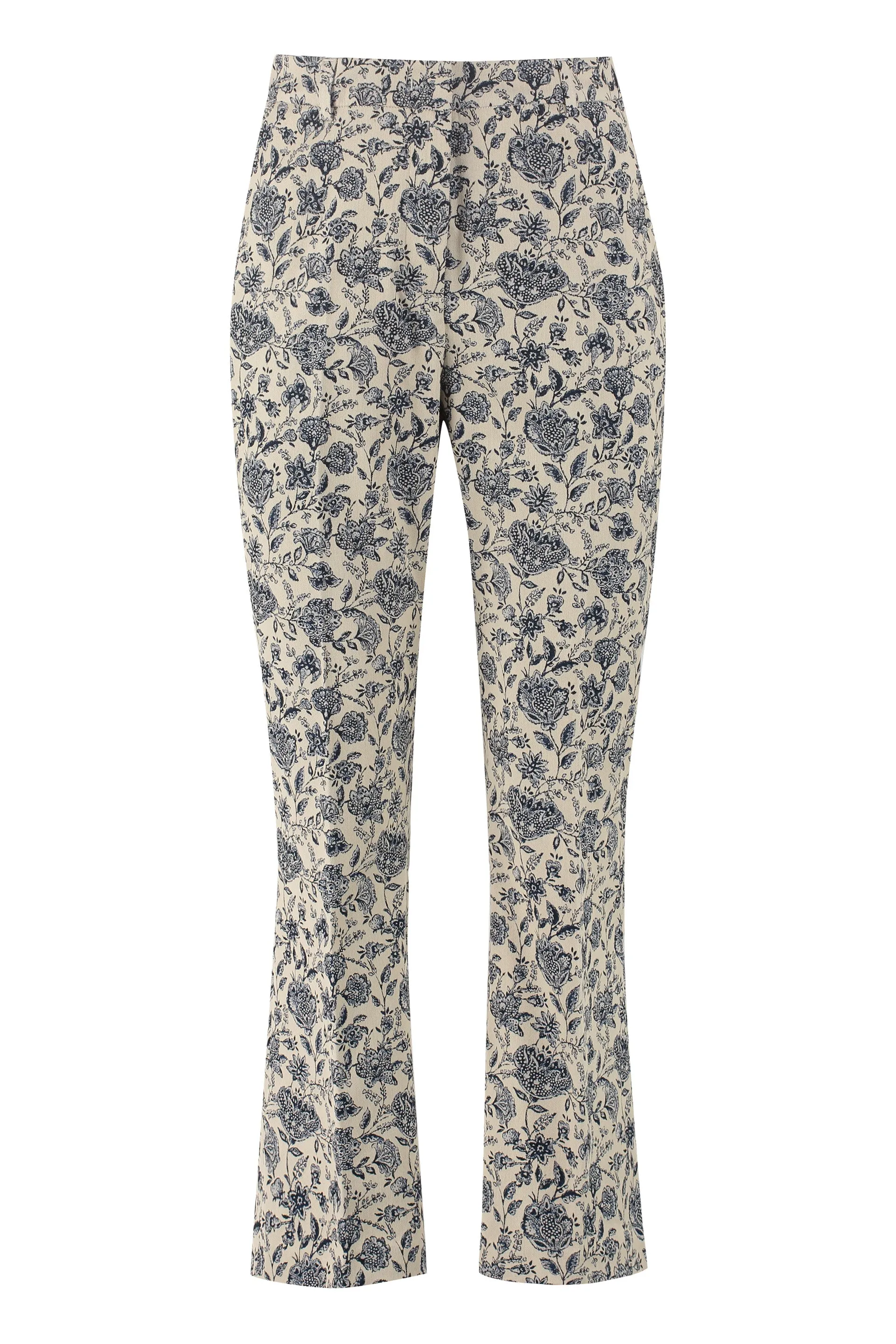 Pinko Allover Floral Printed Cropped Trousers