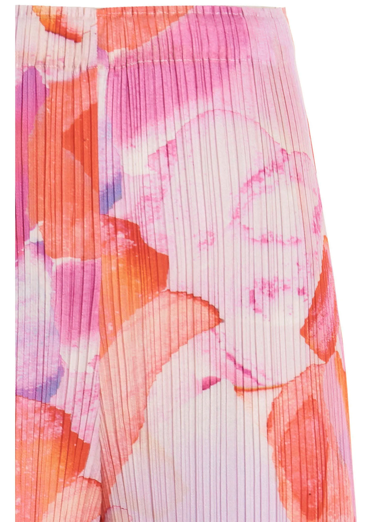 Pleats Please By Issey Miyake Petal Waltz Printed Cropped Pants